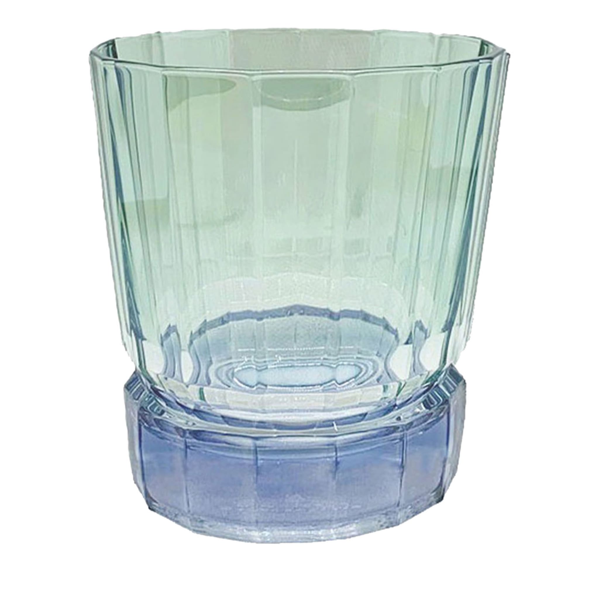 Duccio Set of 2 Small Blue-To-Green Tumbler Glasses with Base - Main view