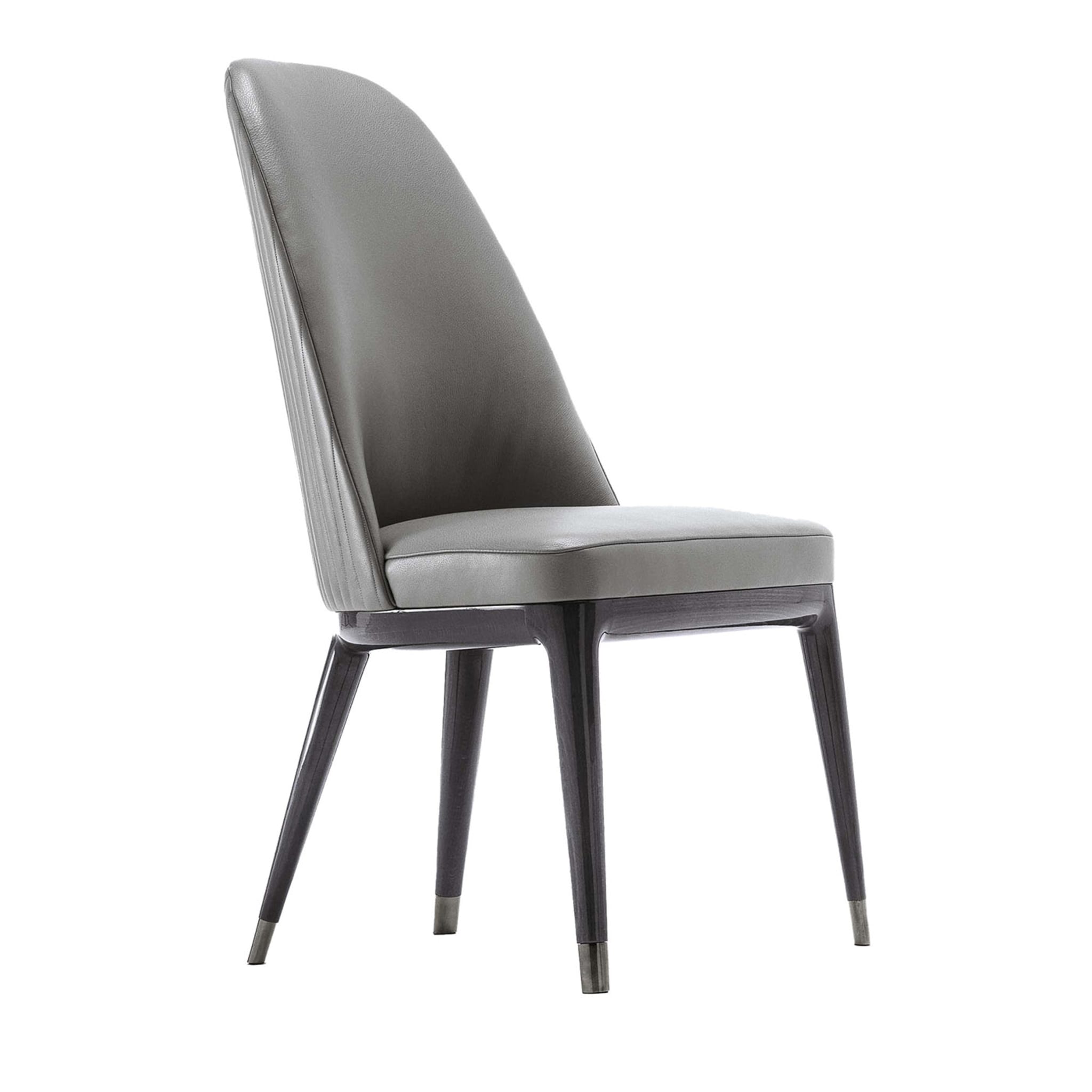 Chaise en cuir gris matelassé Mirage - Vue principale