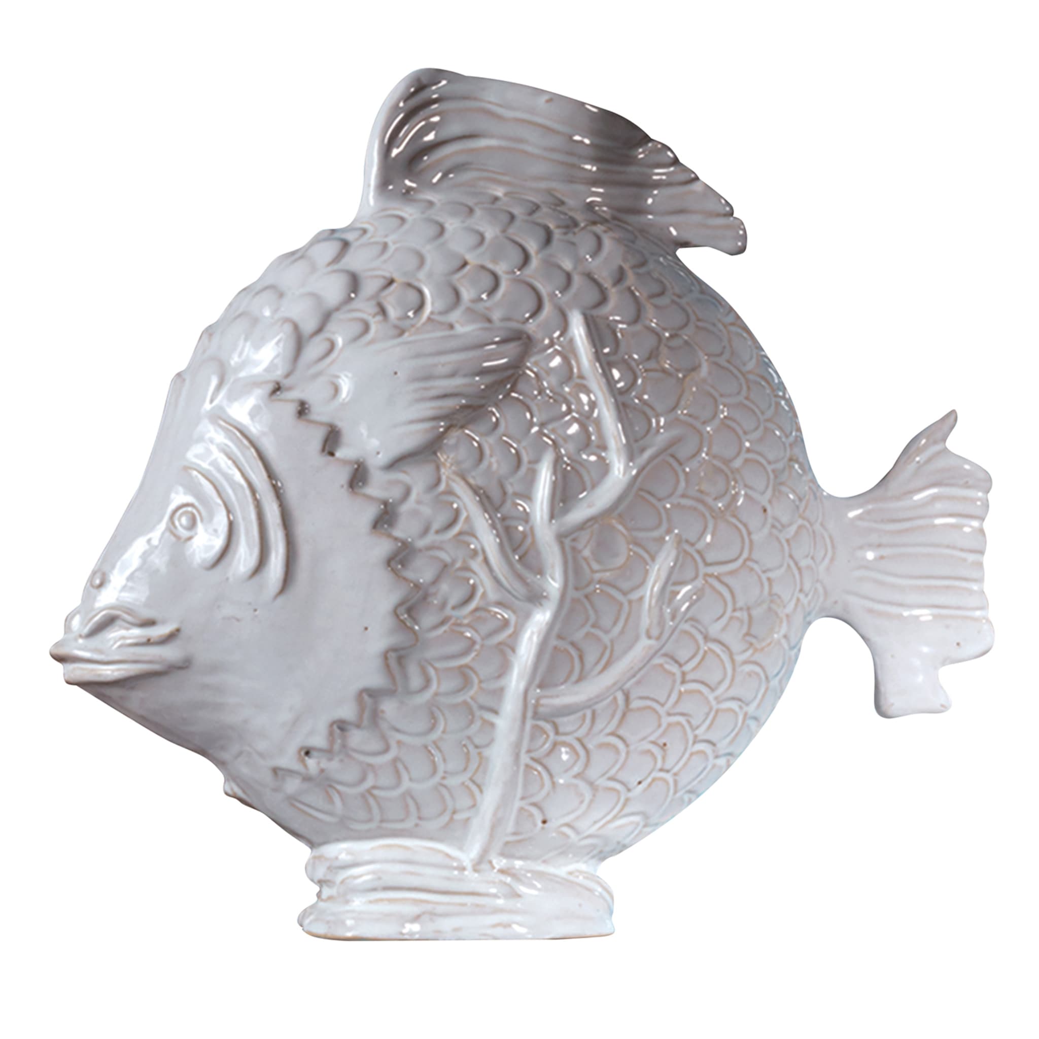 Perle Marine Pesce Faraona 5 Weiße Skulptur  - Hauptansicht