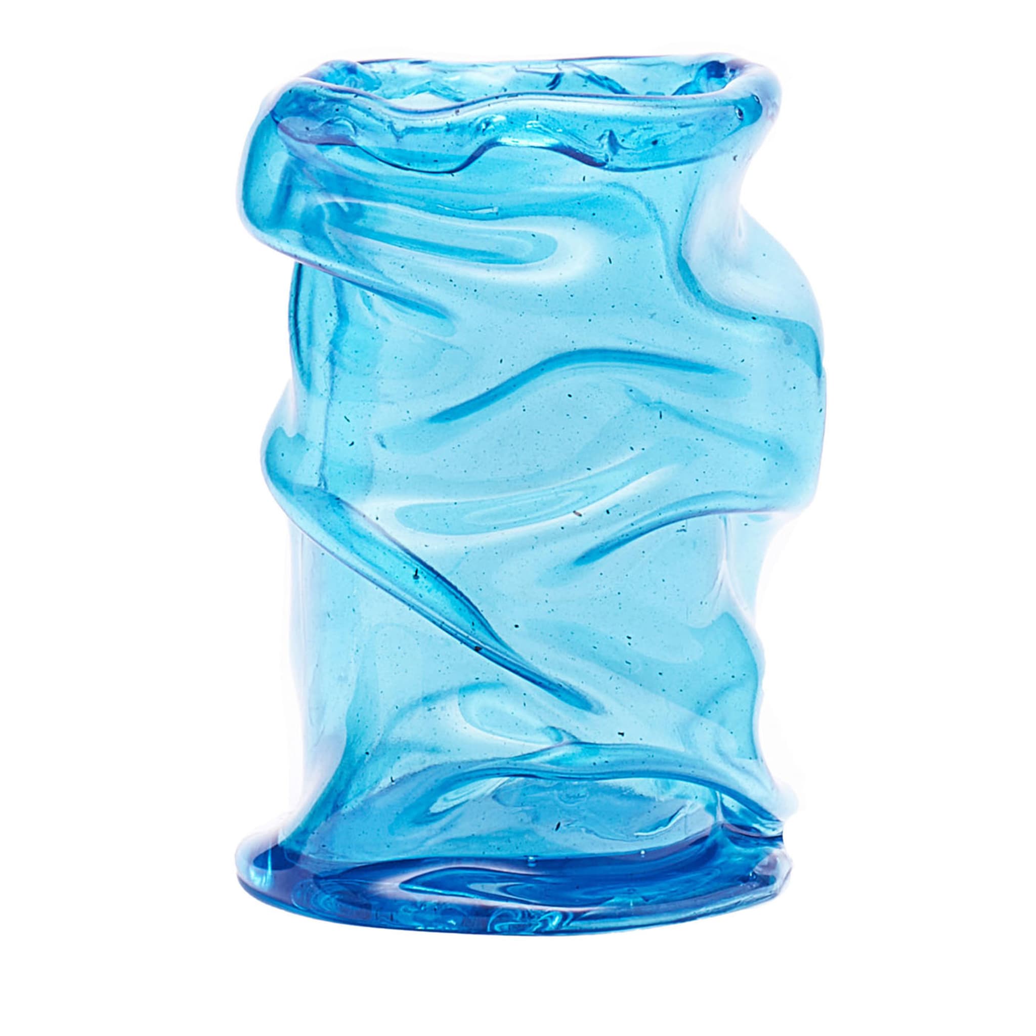 Venere Mini Pleated Turquoise Vase - Main view