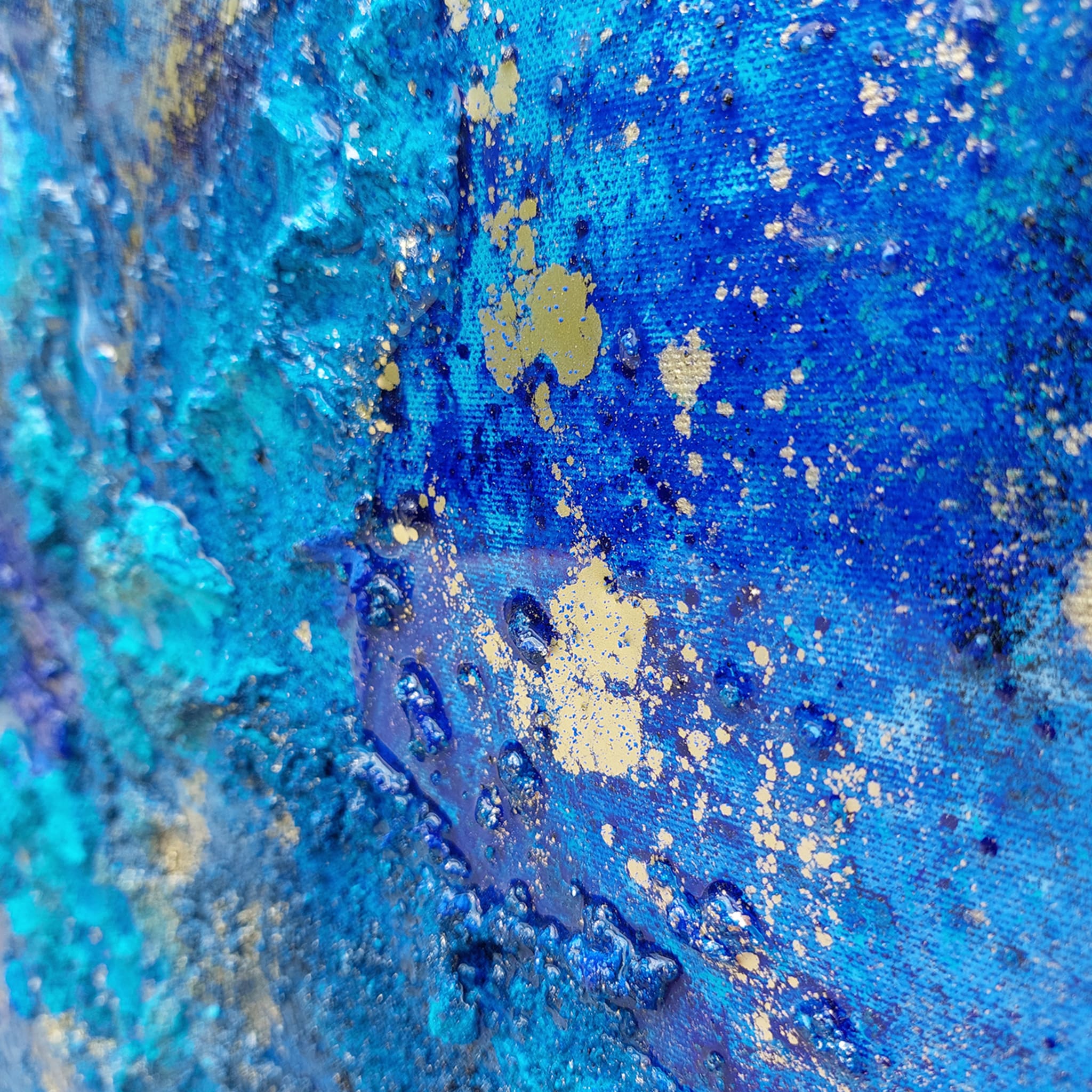 Deep Blue Reef Mixed-Media Painting - Alternative view 1