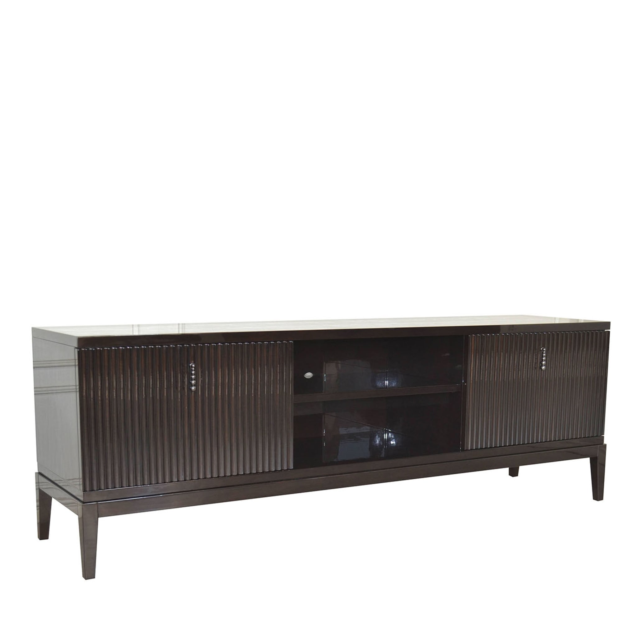 Italian TV Sideboard In Ebony Brown Color With Drawers - Main view