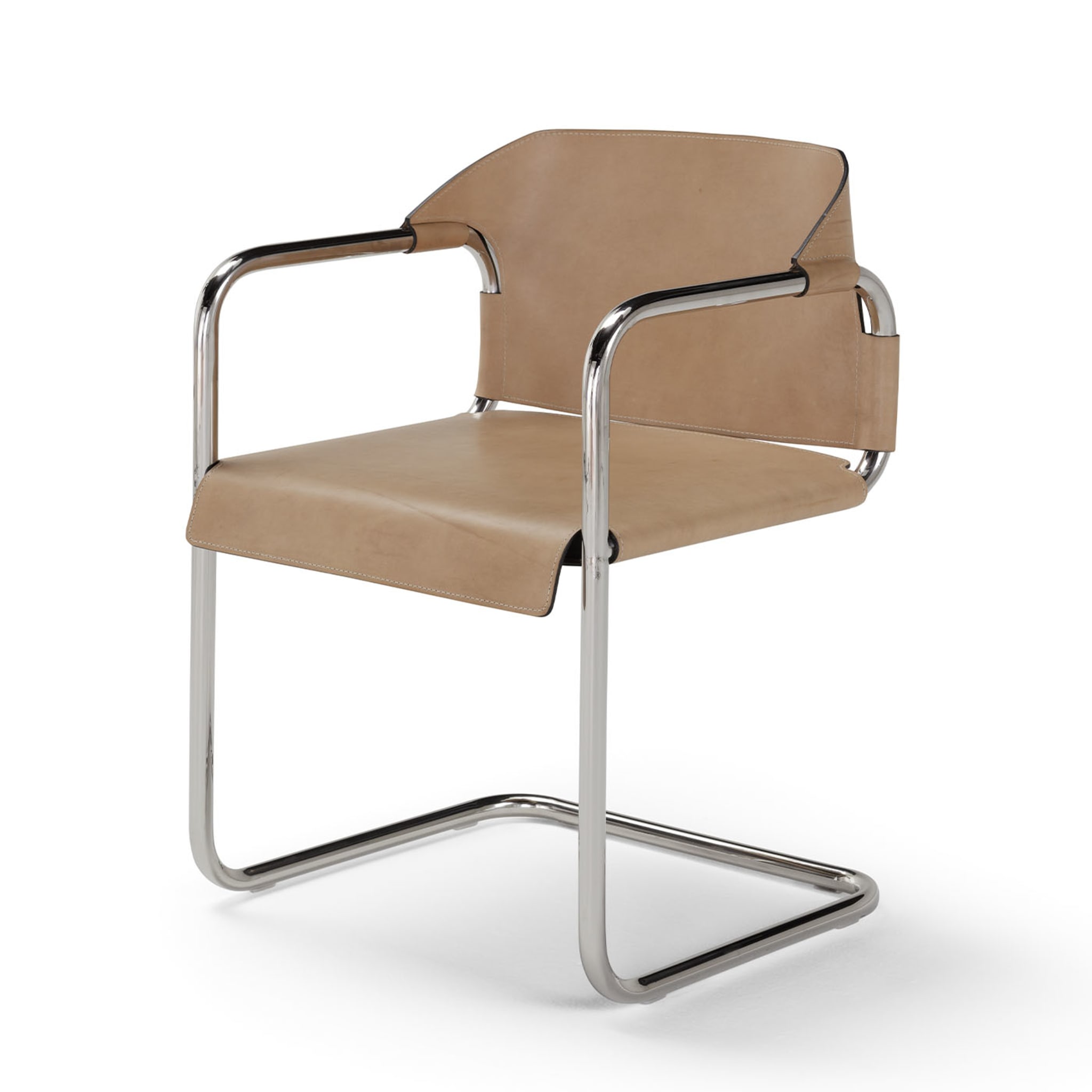 Vienna Brown Leather Cantilever Chair - Alternative view 3