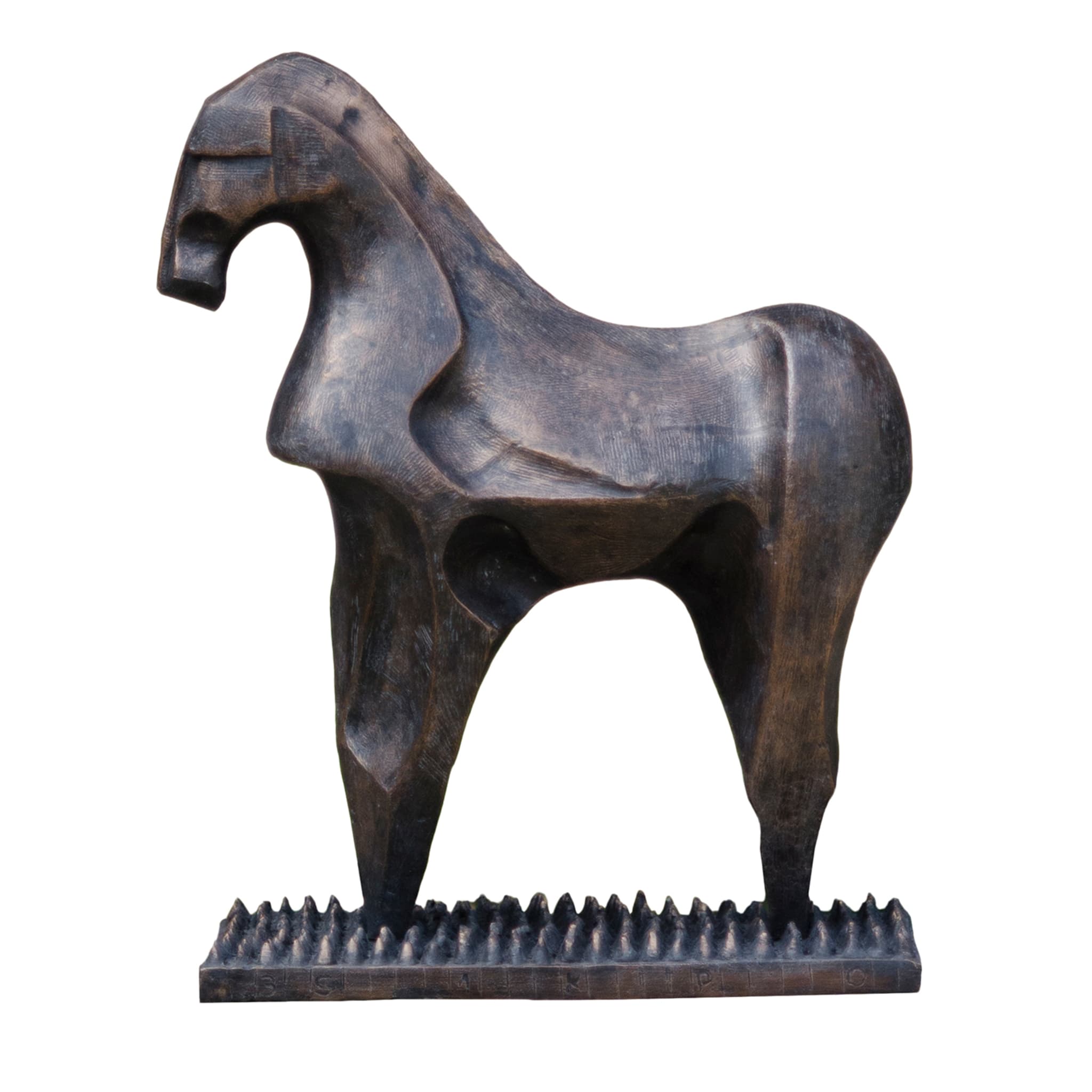 Escultura de caballo de pie - Vista principal