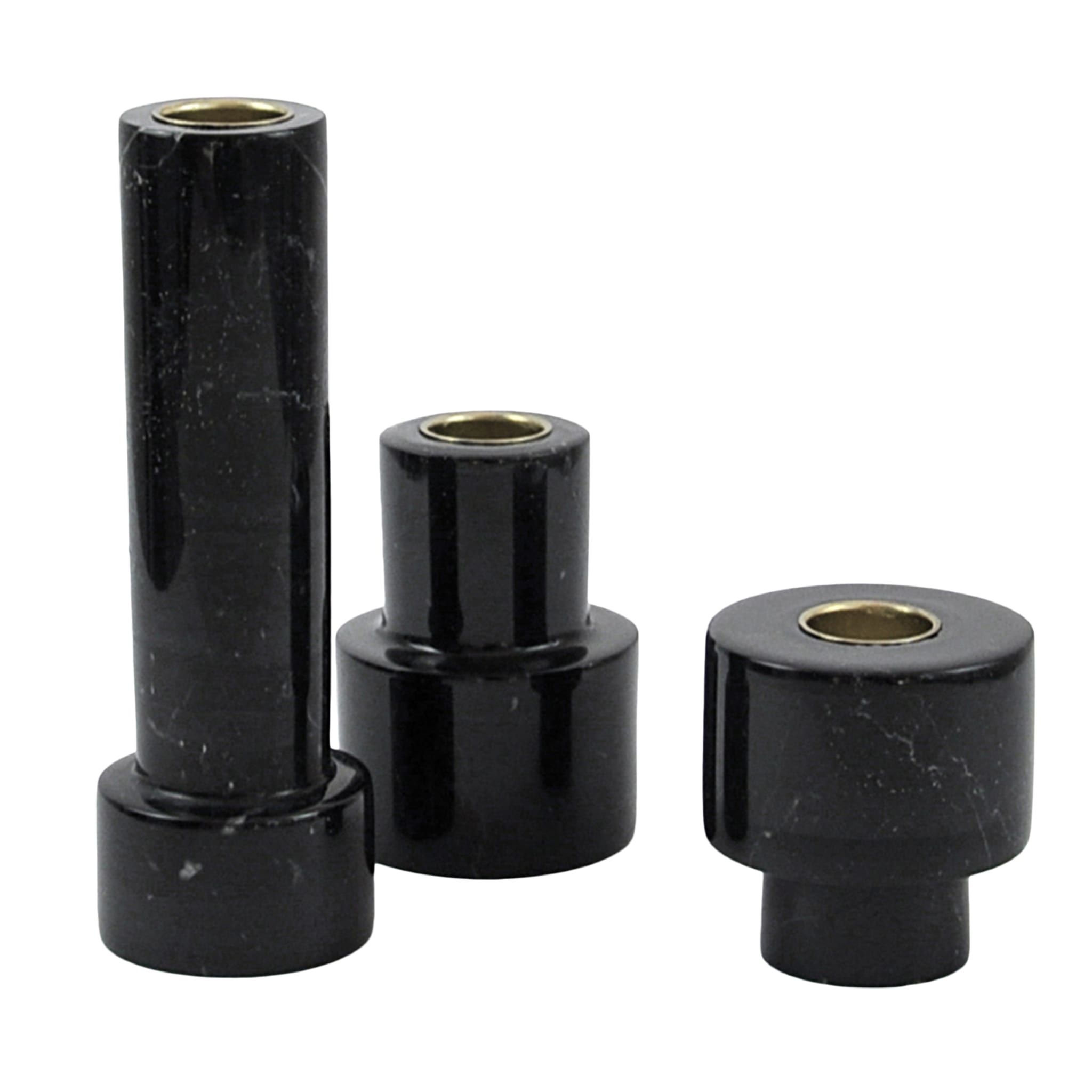 Set Of 3 Black Rounded Candle Holders - Main view