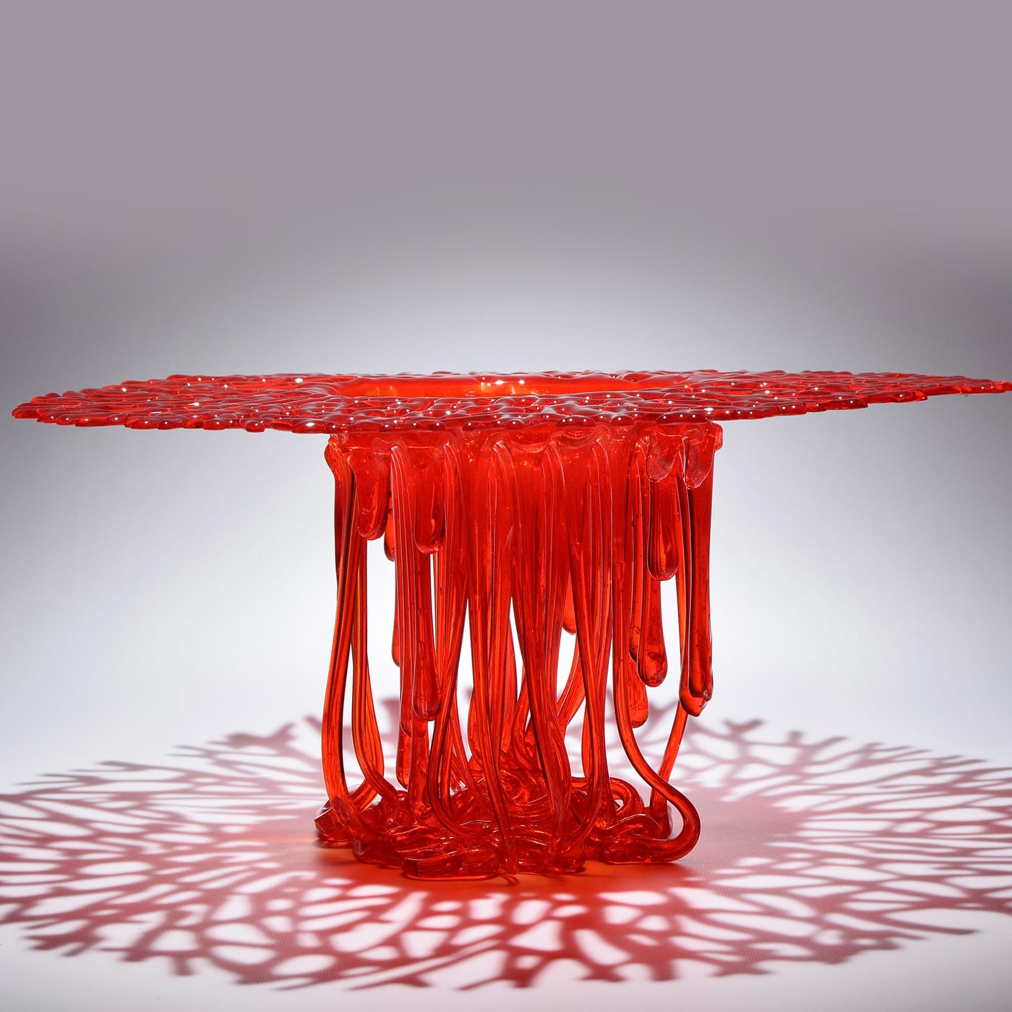 Centro de mesa escultórico de cristal de Murano con coral rojo - Vista alternativa 3
