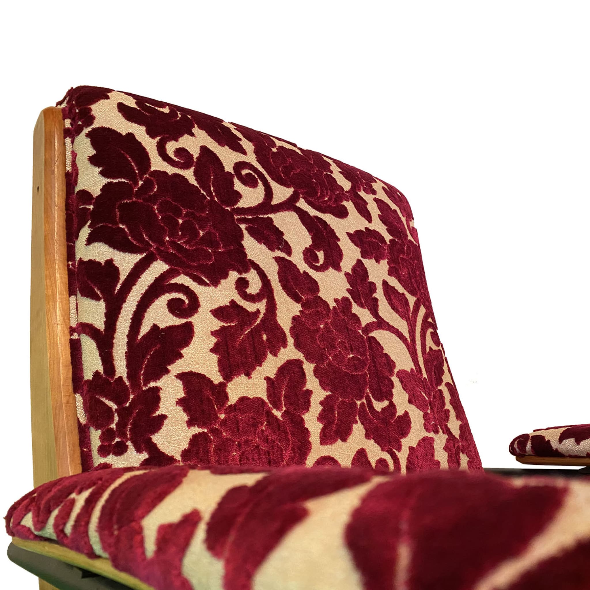 Vintage-Style Set of 2 Brocade Deck Armchairs - Alternative view 1