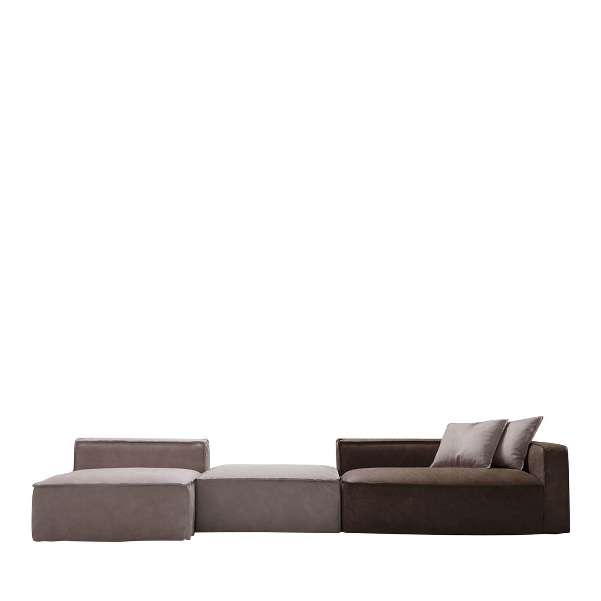 Softly Brown and Sand Modular Sofa - Main view