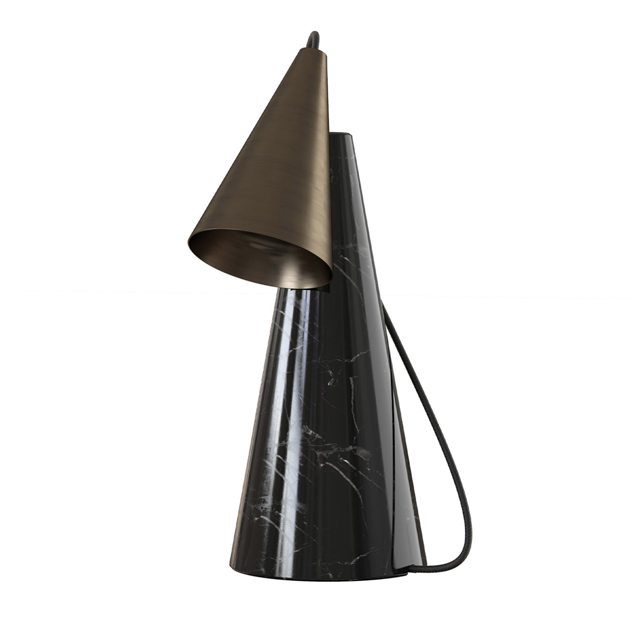 ED038 Black Stone and Bronze Table Lamp - Main view