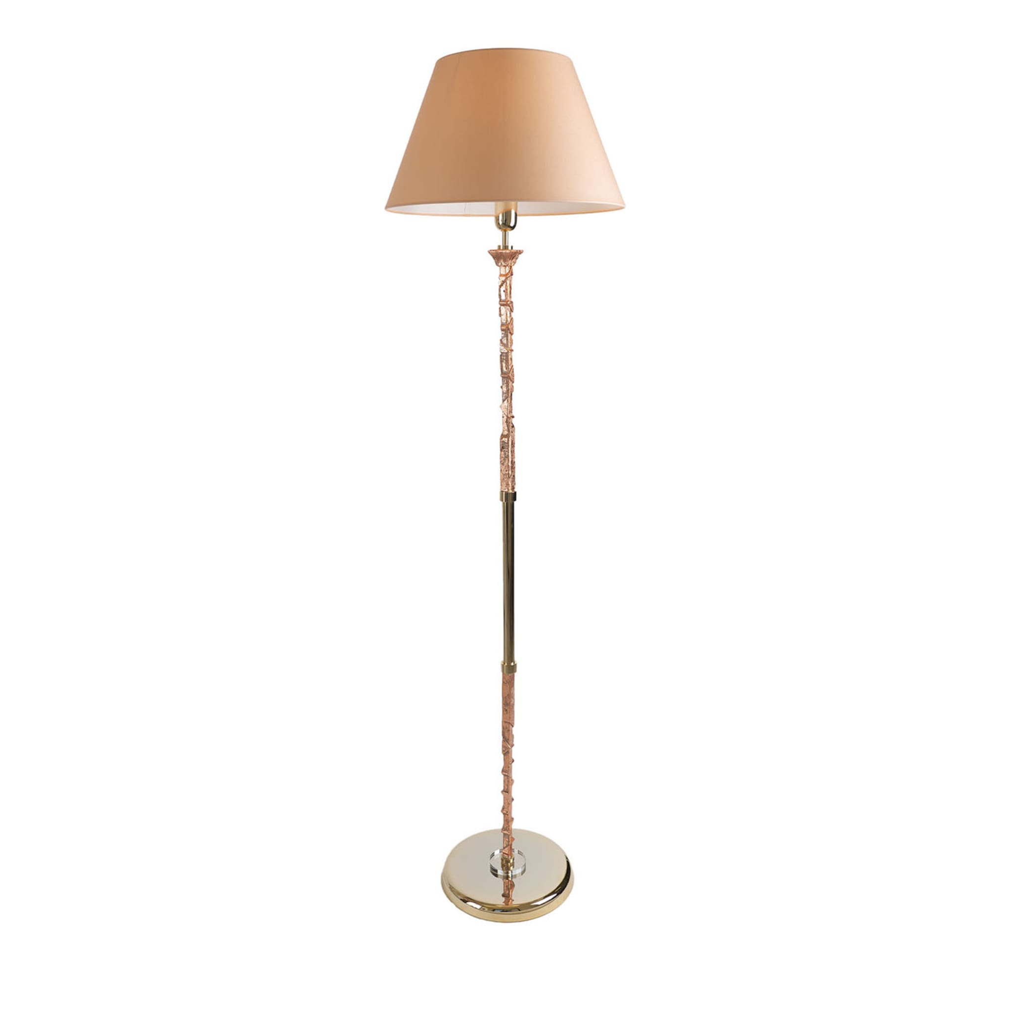 Lámpara de pie de resina con acabado de hojas de cobre - Vista principal