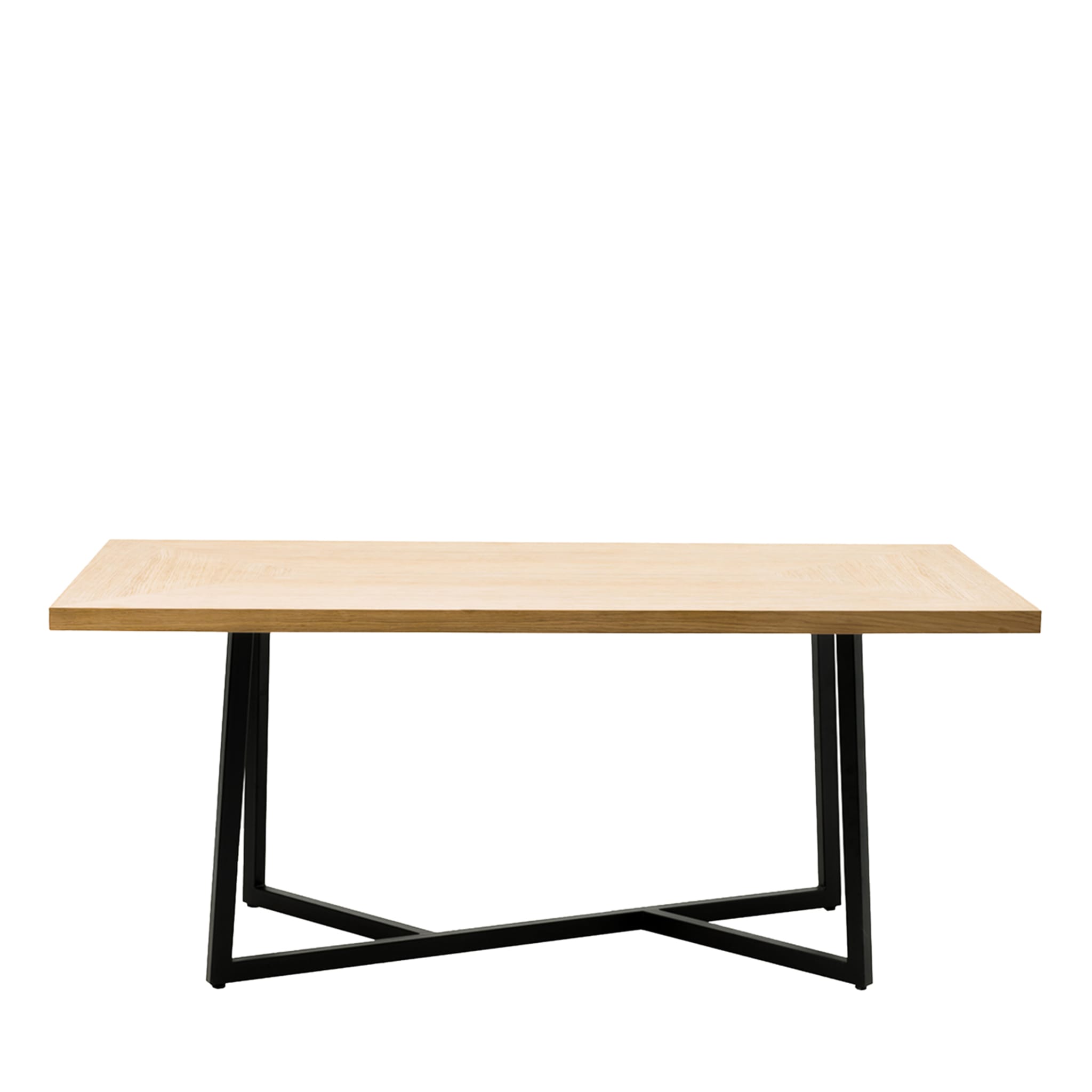 Table de salle à manger rectangulaire Carol en frêne et gris anthracite - Vue principale