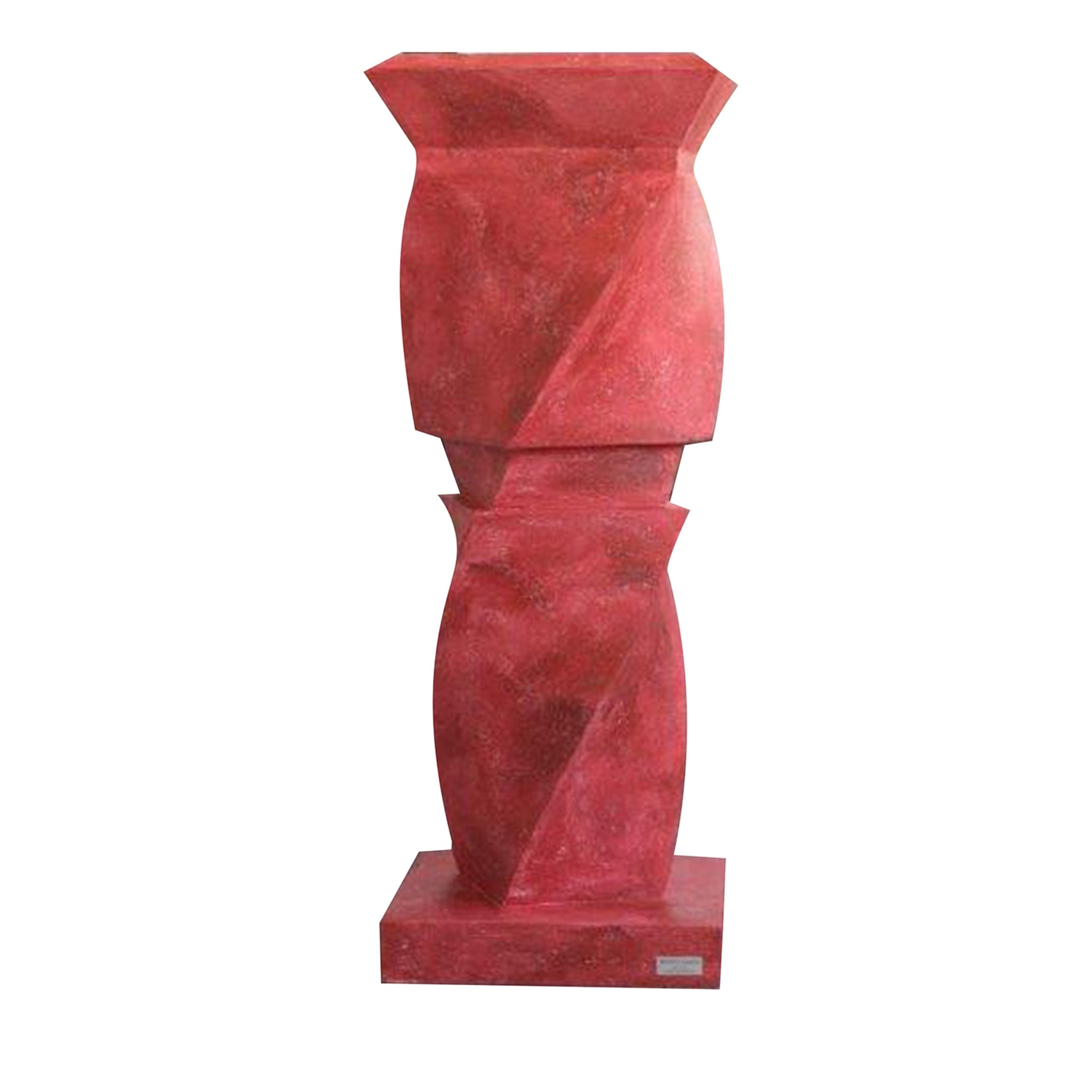 Sculpture décorative rouge en spirale - Vue principale