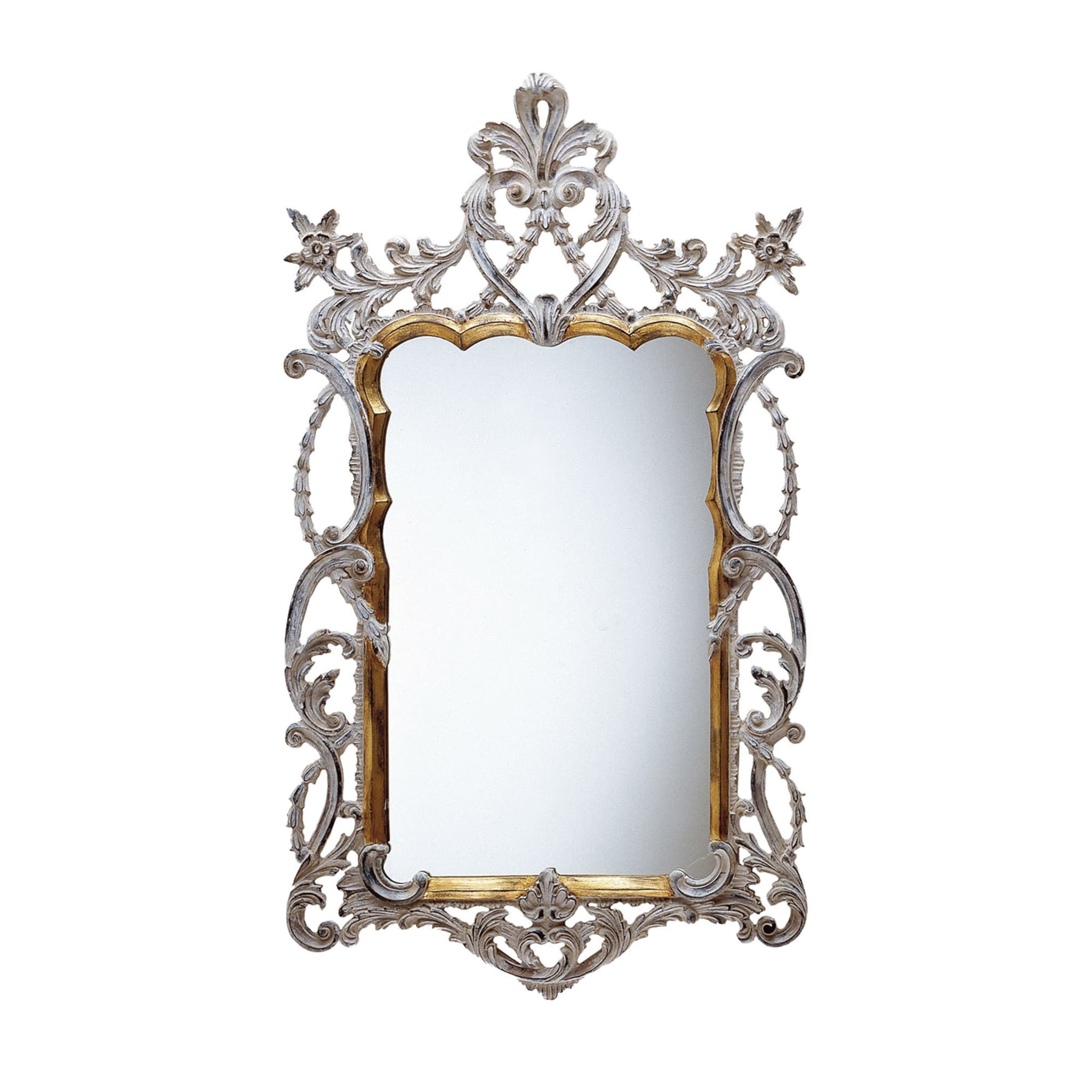 Matelda George-III-Style Gray & Golden Wall Mirror - Main view