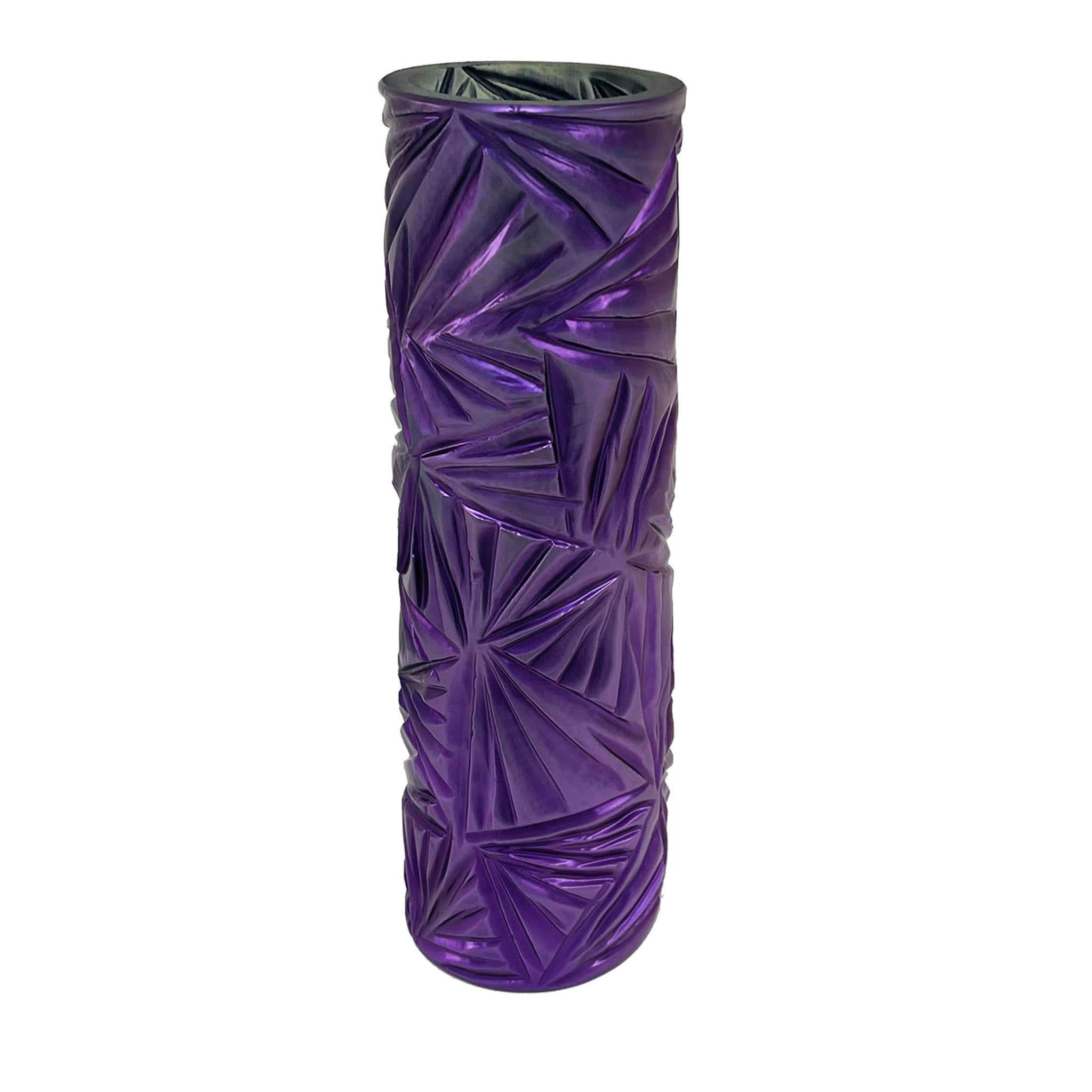 Vase en cristal violet gravé à la main - Vue principale