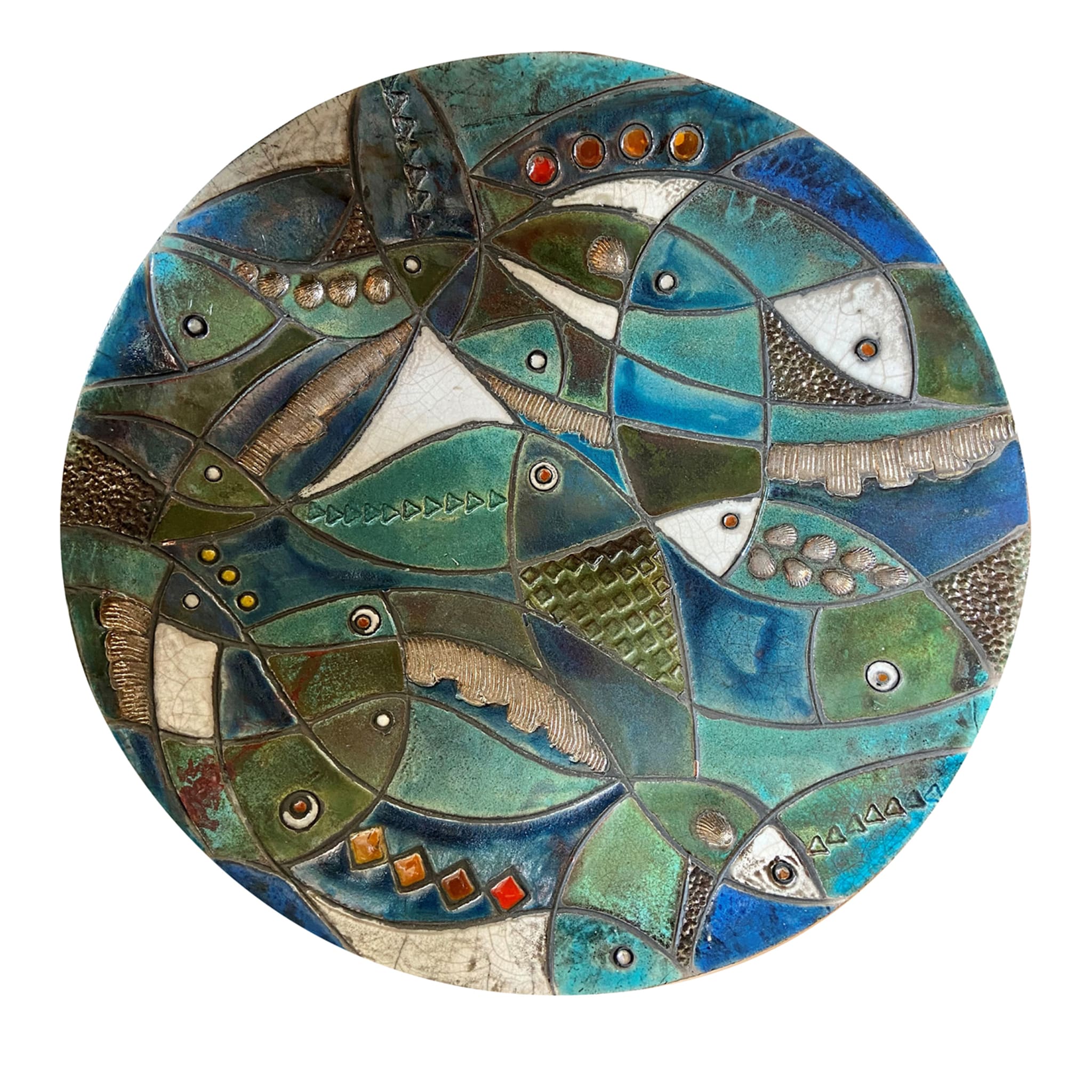 Mid-Century Ceramic Wall Fish Decorations, Italy, 1950s, Set of 2 for sale  at Pamono