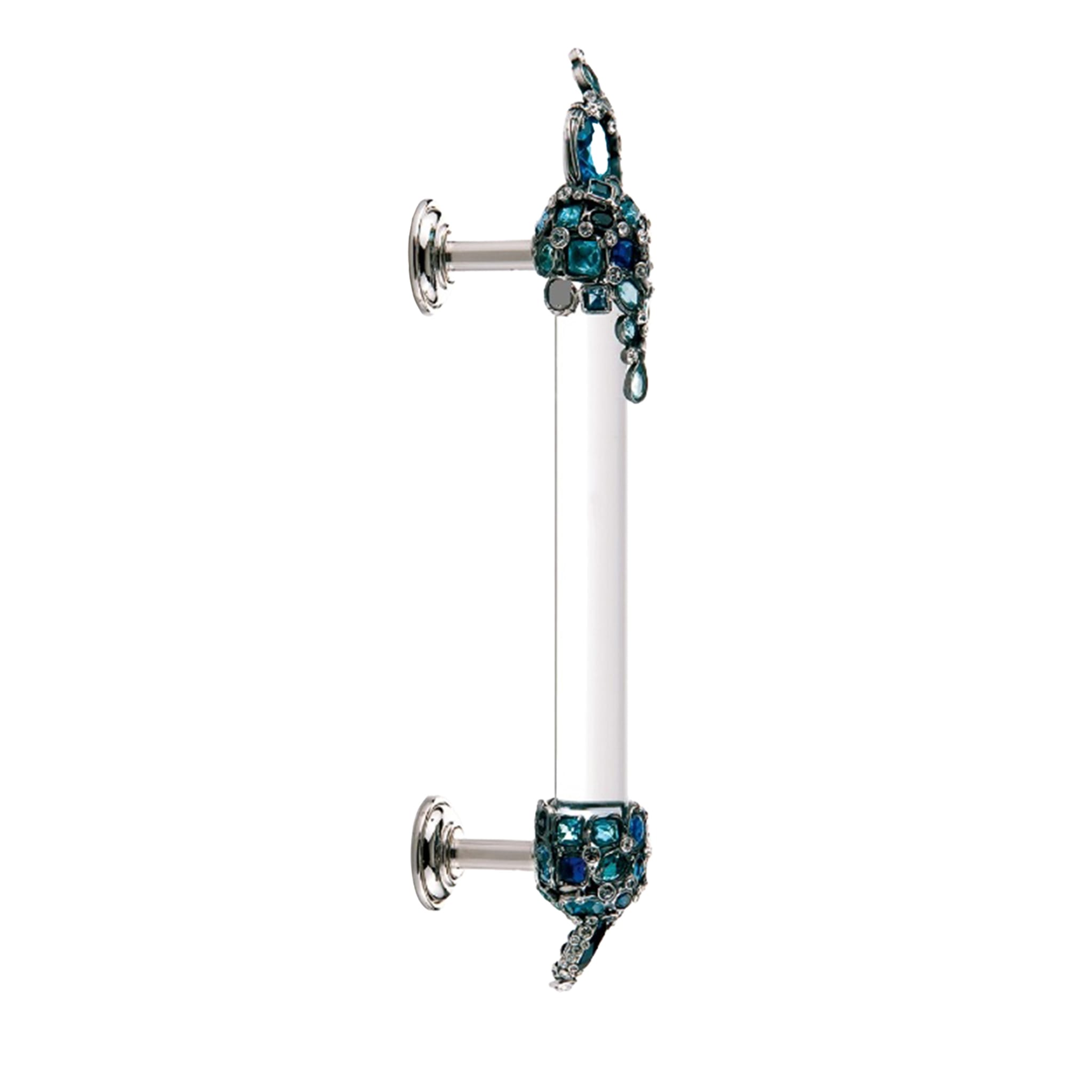 MC 06 Silvery D-Pull Handle with Blue Gemstones - Main view