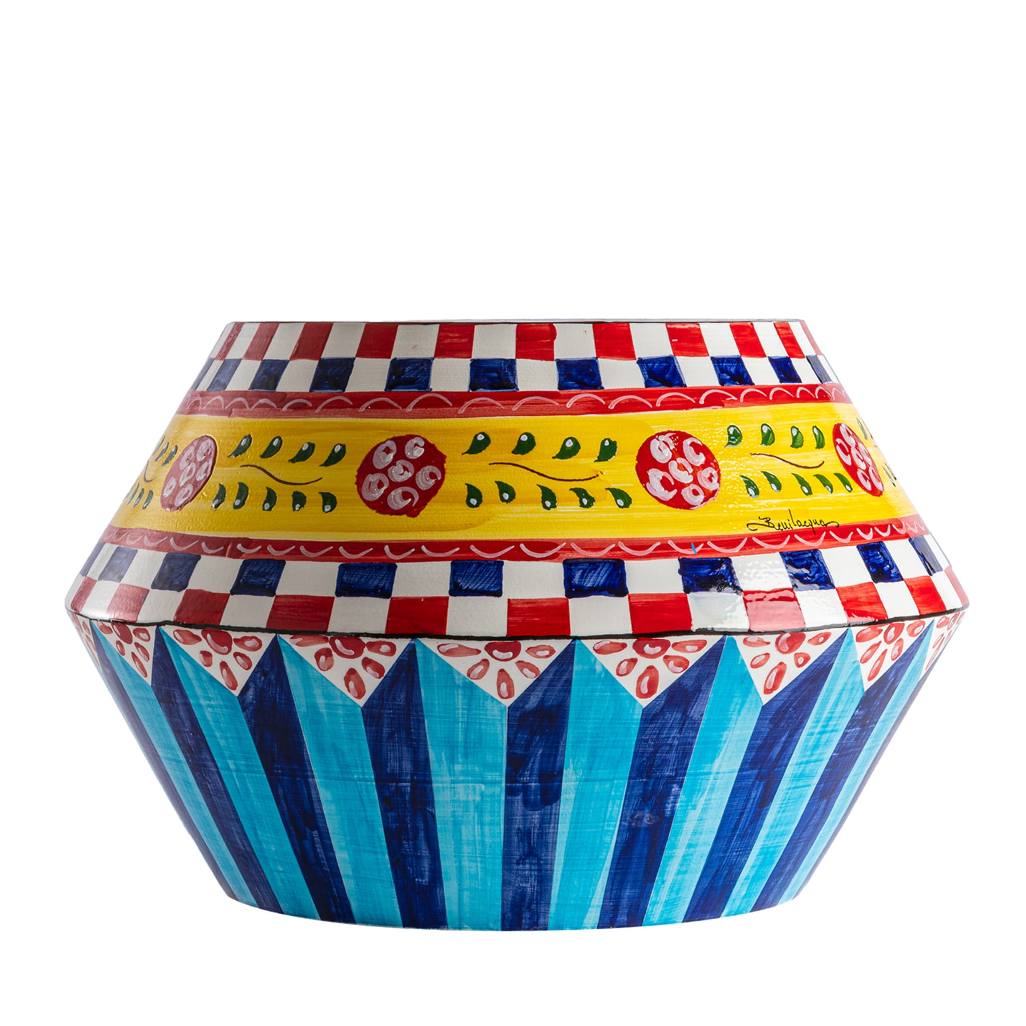 Table basse en céramique décorée d'un motif multicolore Fantasia - Vue principale
