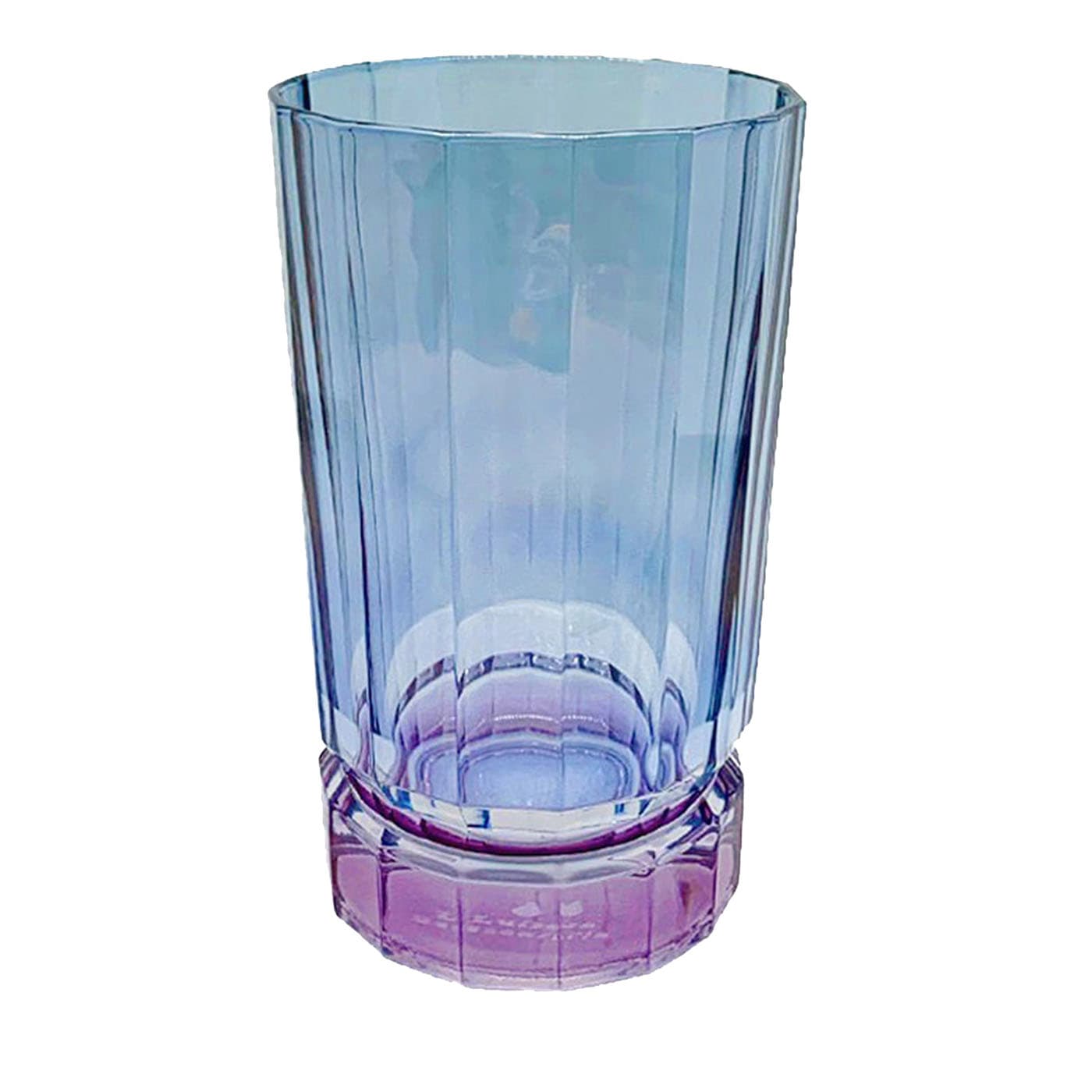 Set di 2 grandi bicchieri tumbler viola-blu con base Duccio Luisa