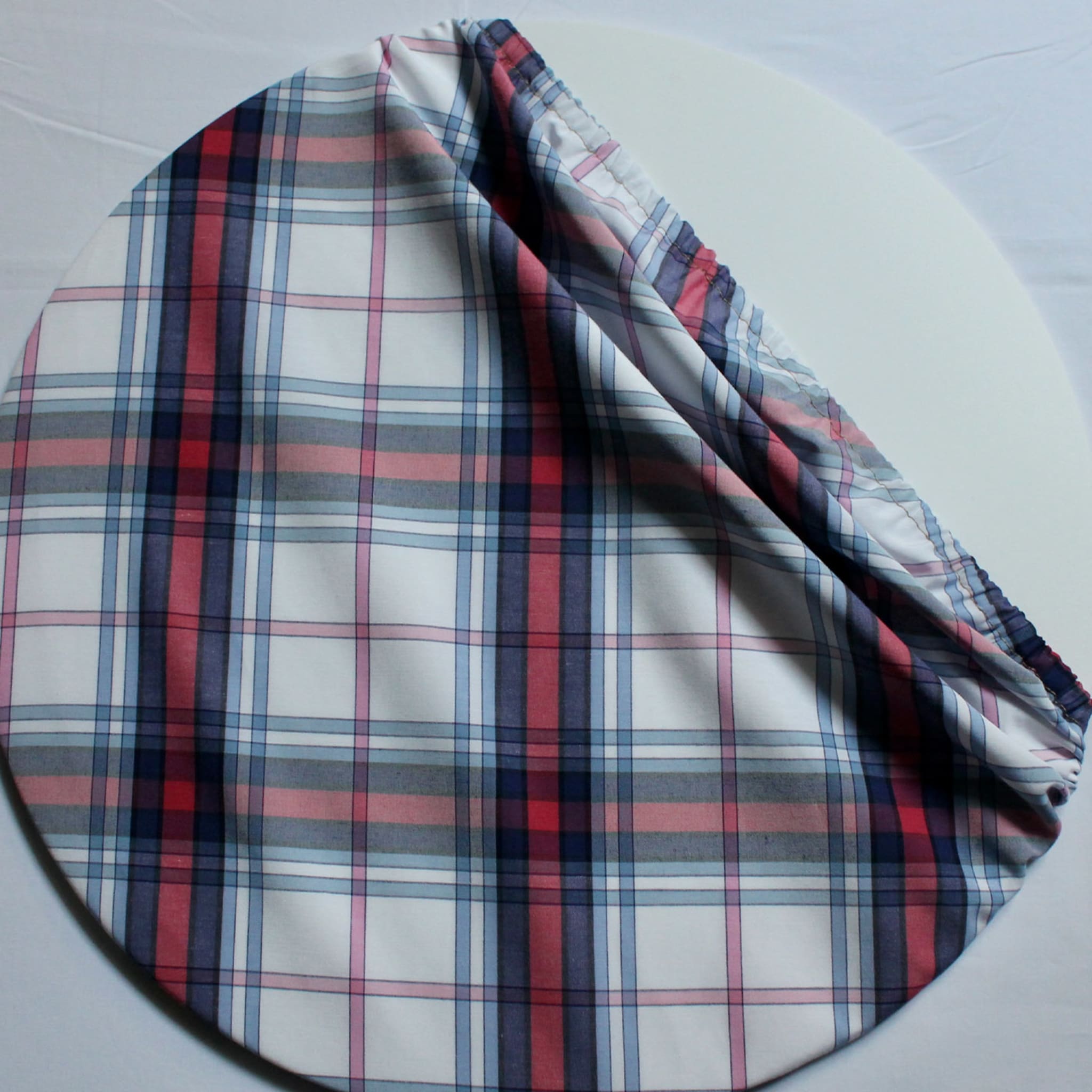 Cuffiette Check Round Blue & Red Placemat  - Alternative view 1