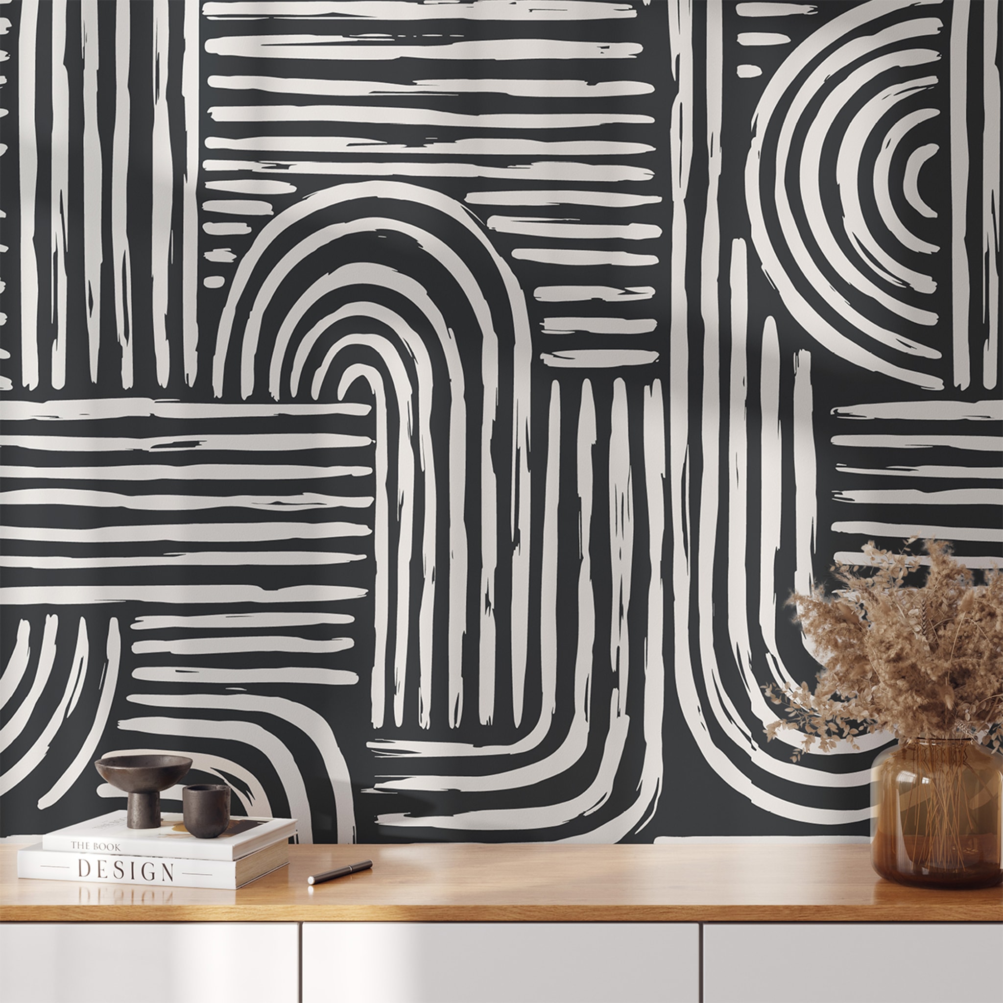 Black and White Abstract Wallpaper - Alternative view 1