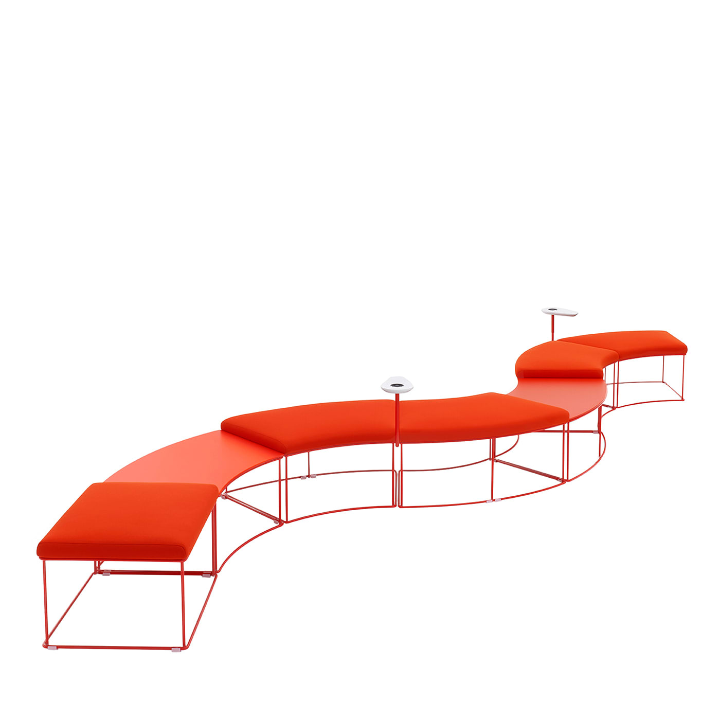 GREG red modular bench by Basaglia + Rota Nodari - Viganò & C.