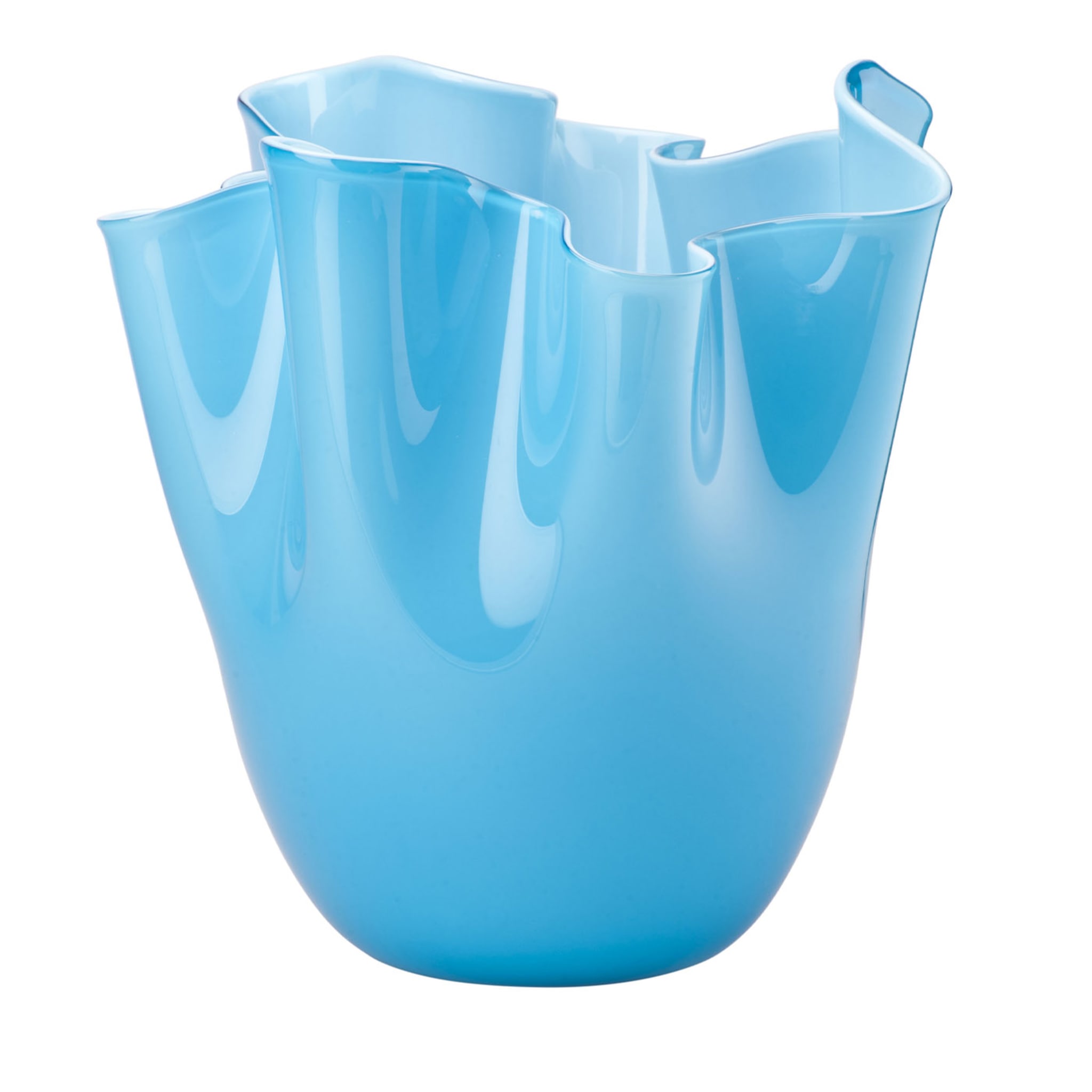 Fazzoletto Horizont Aquamarin Medium Vase - Hauptansicht