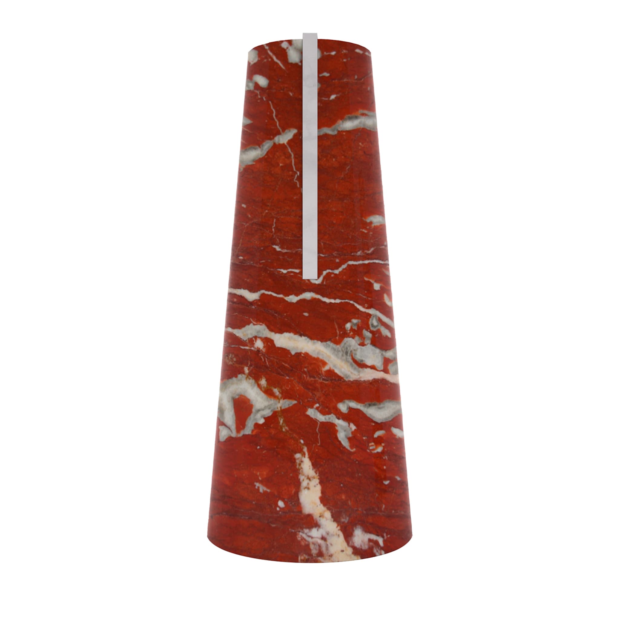 Elara Rosso Francia & White Carrara Vase - Main view