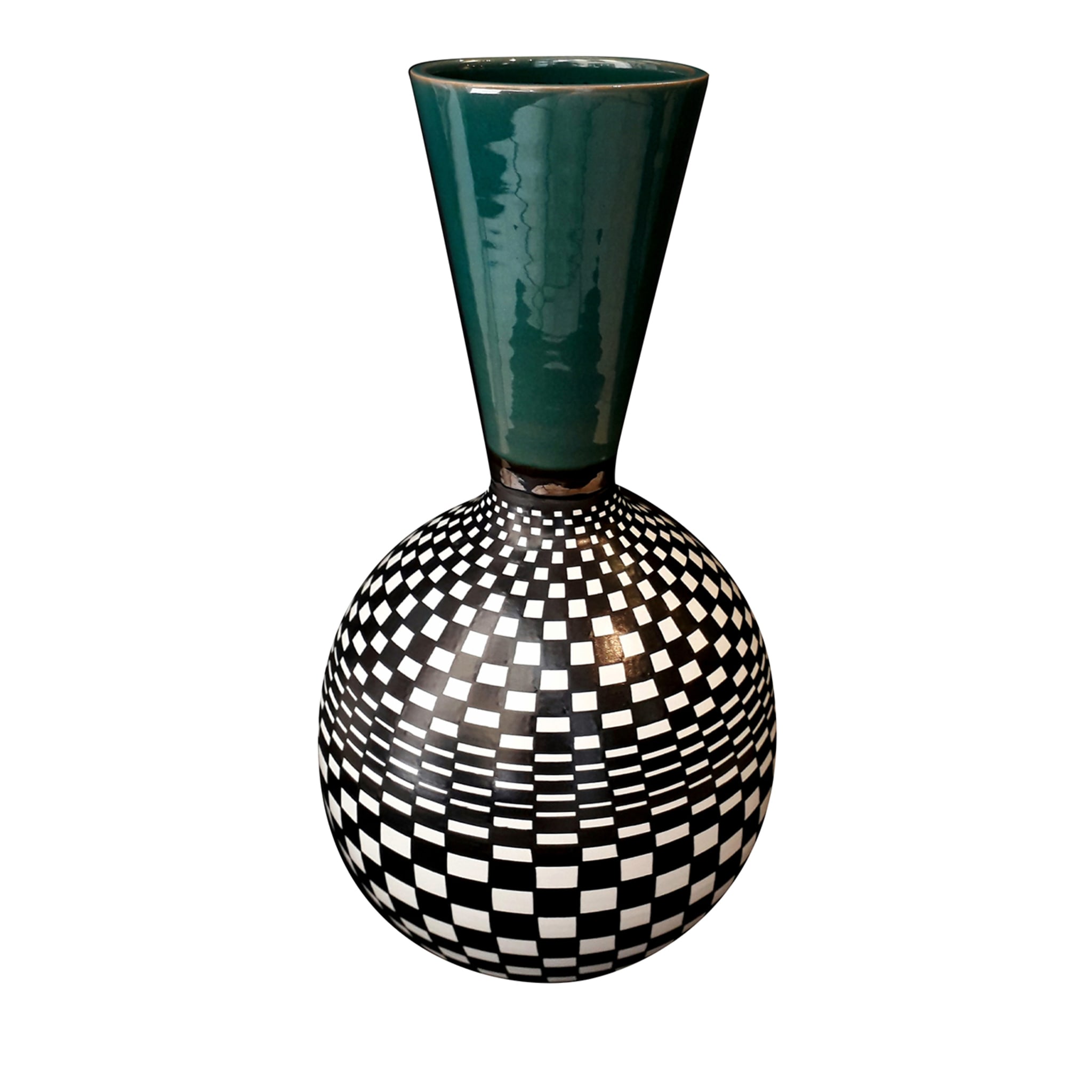Alambicco Checkered/Green Vase  - Main view