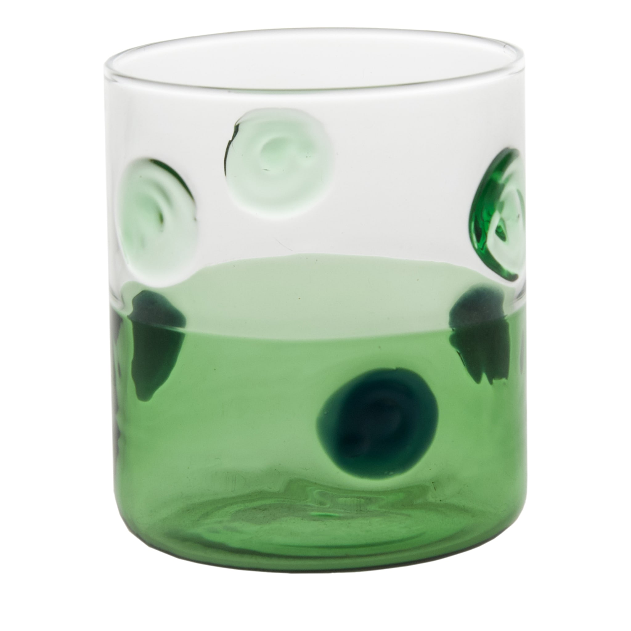 Bicchiere Mezzo & Mezzo Bolle Verde Vetro - Vista principale