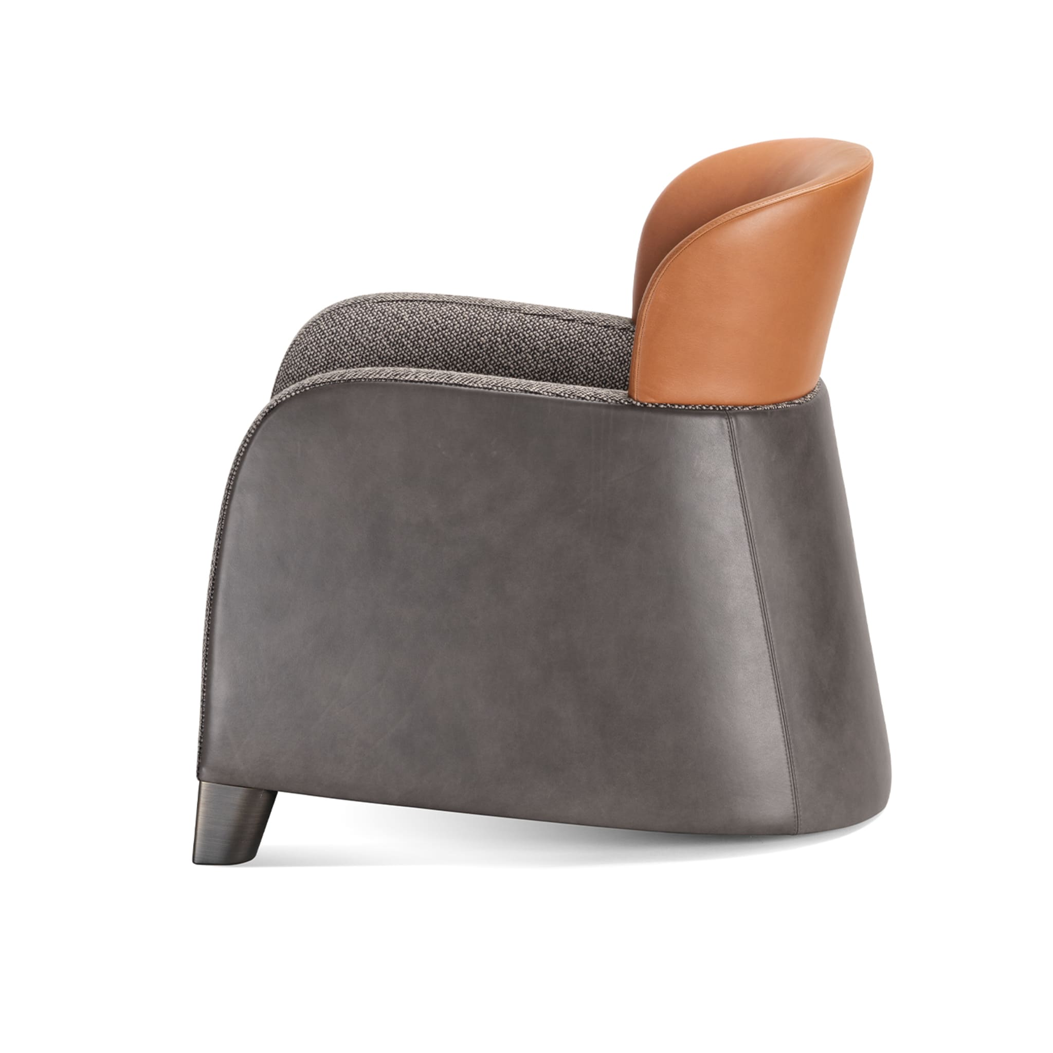 Bucket Brown/Gray Armchair with Low Headrest - Alternative view 3