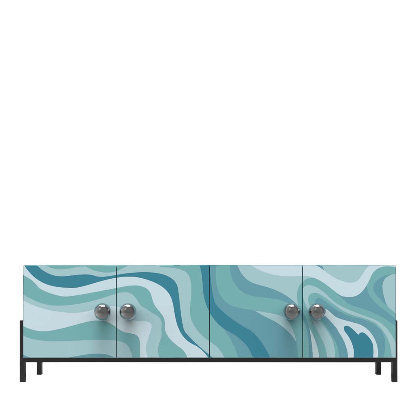 Sharp Blue Sideboard with Handles - Momenti