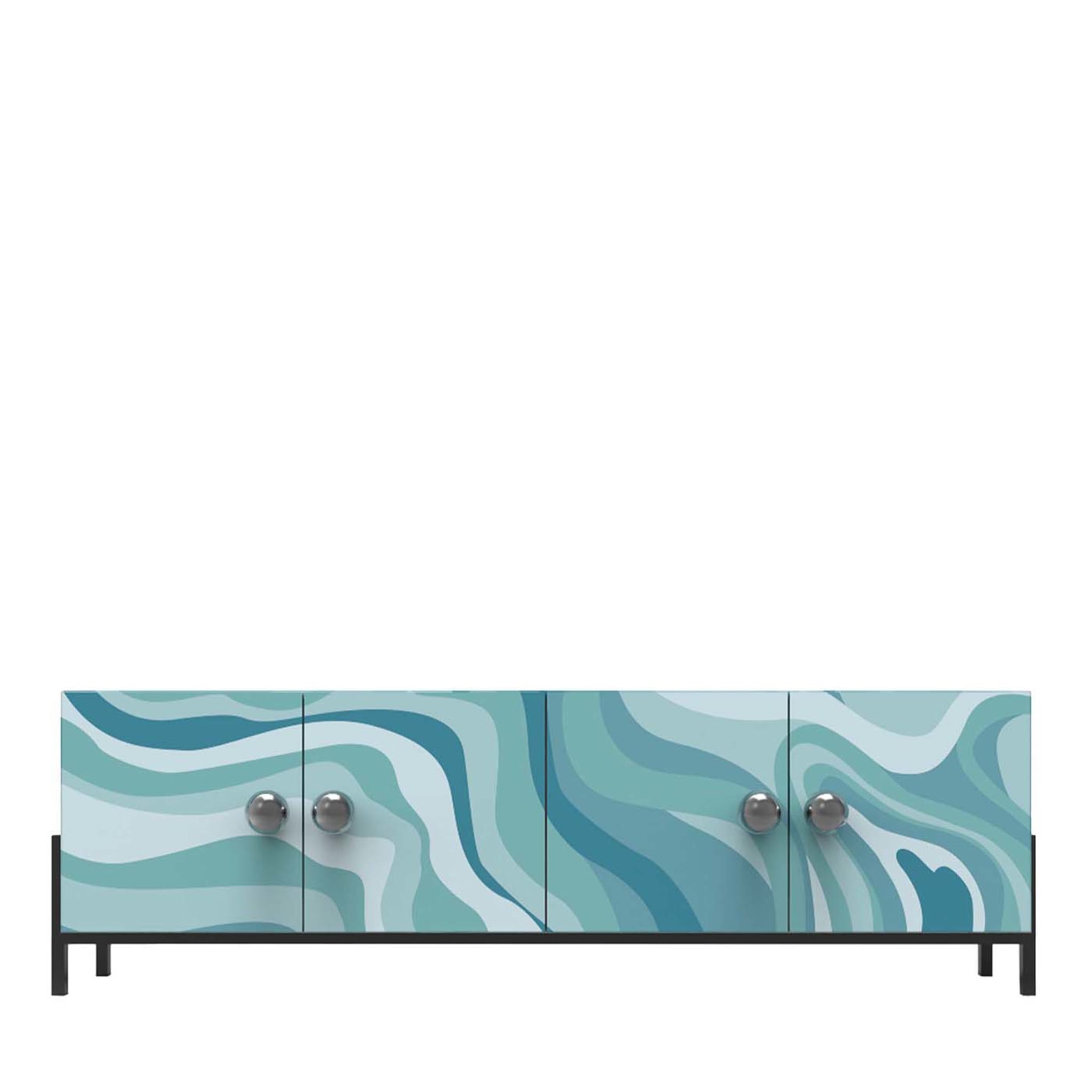 Sharp Blue Sideboard with Handles - Main view