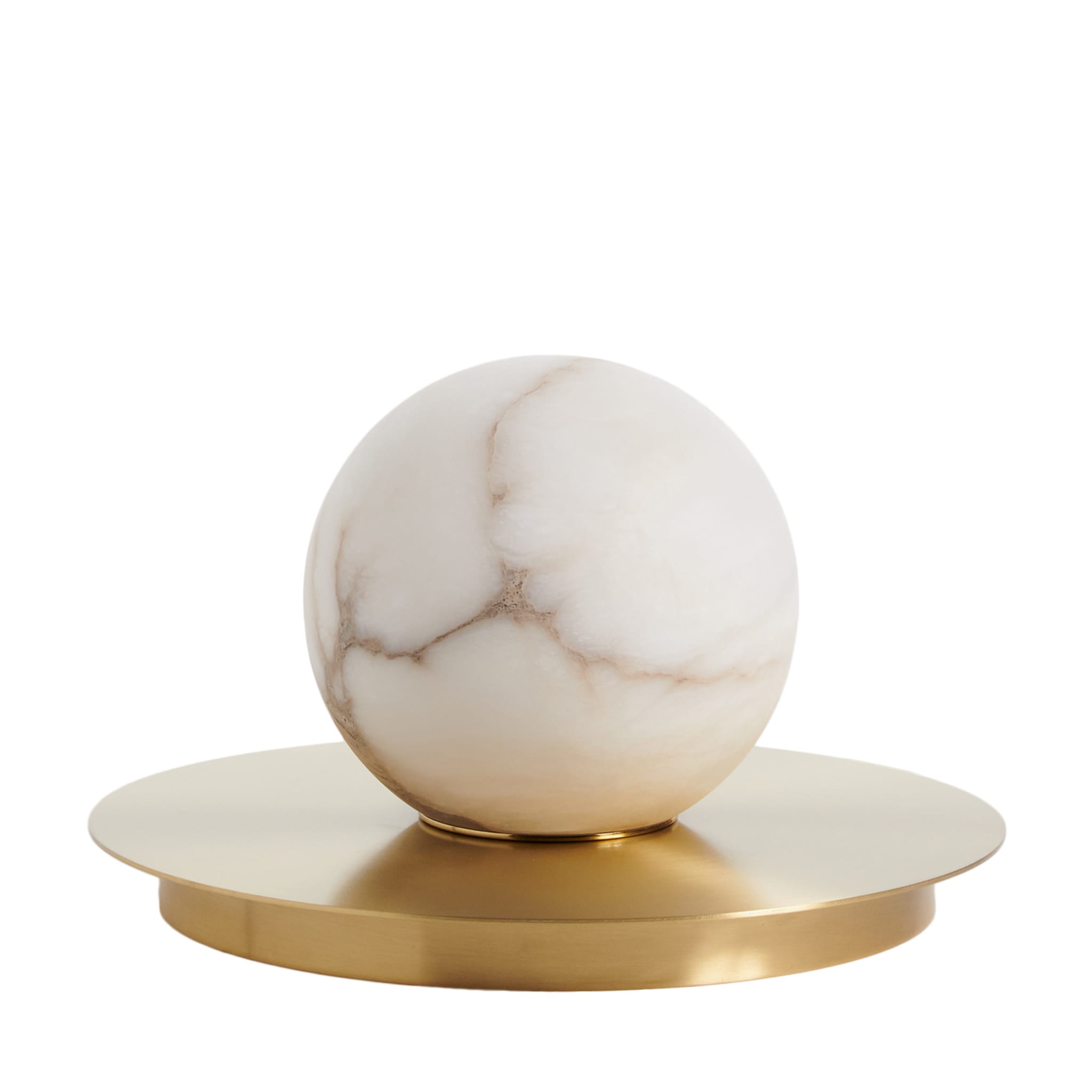 "Mini Alabaster Moon" Table Lamp in Satin Brass - Main view