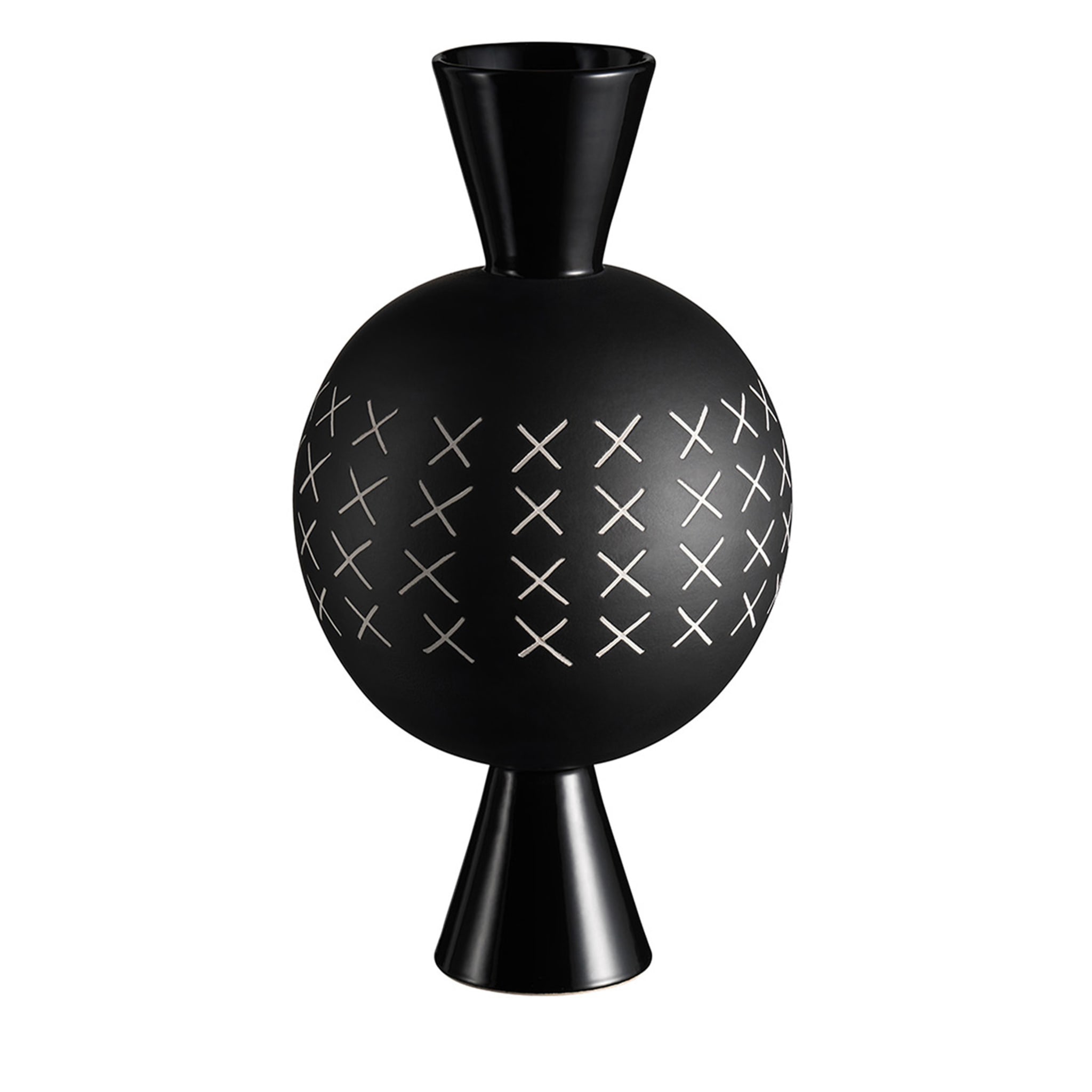 Schwarze Aryballos-Vase von Ugo La Pietra - Hauptansicht