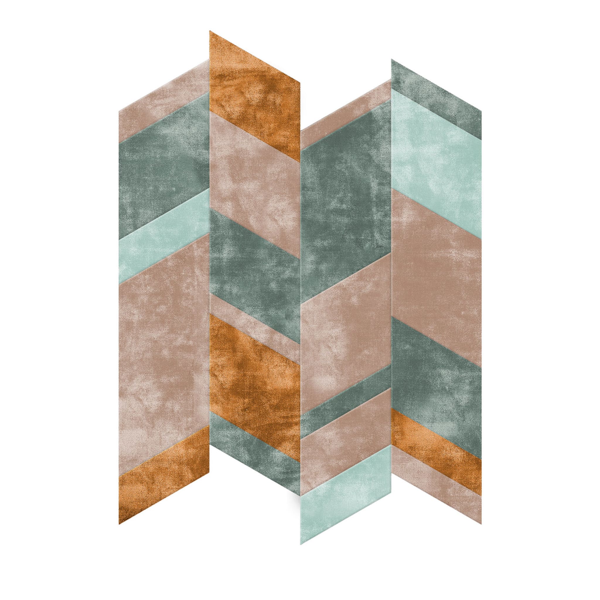 Tangram Herbst Asymmetrischer polychromer Teppich von Dainelli Studio - Hauptansicht