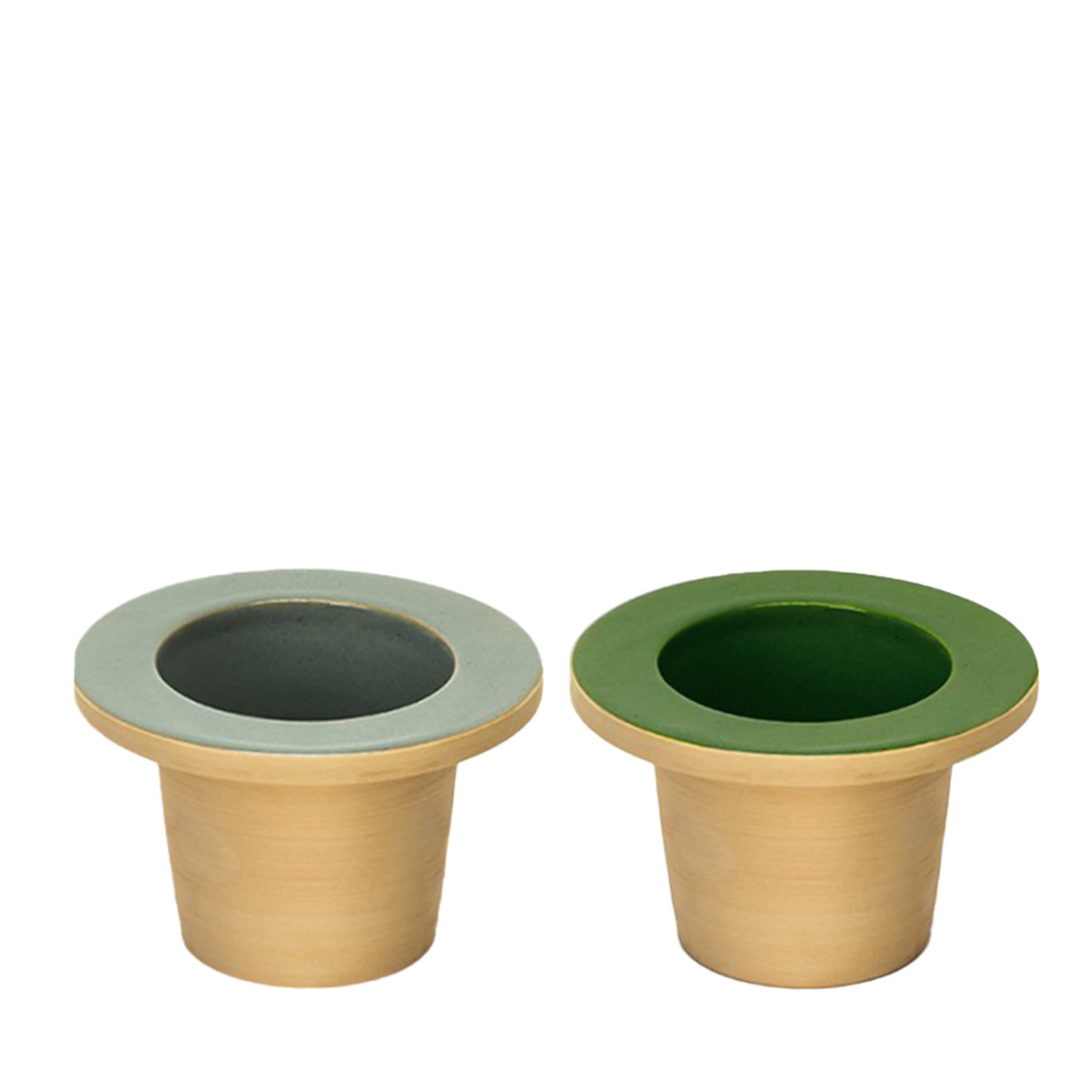 Set of two Pofi Green and Light Blue Cachepots - Main view