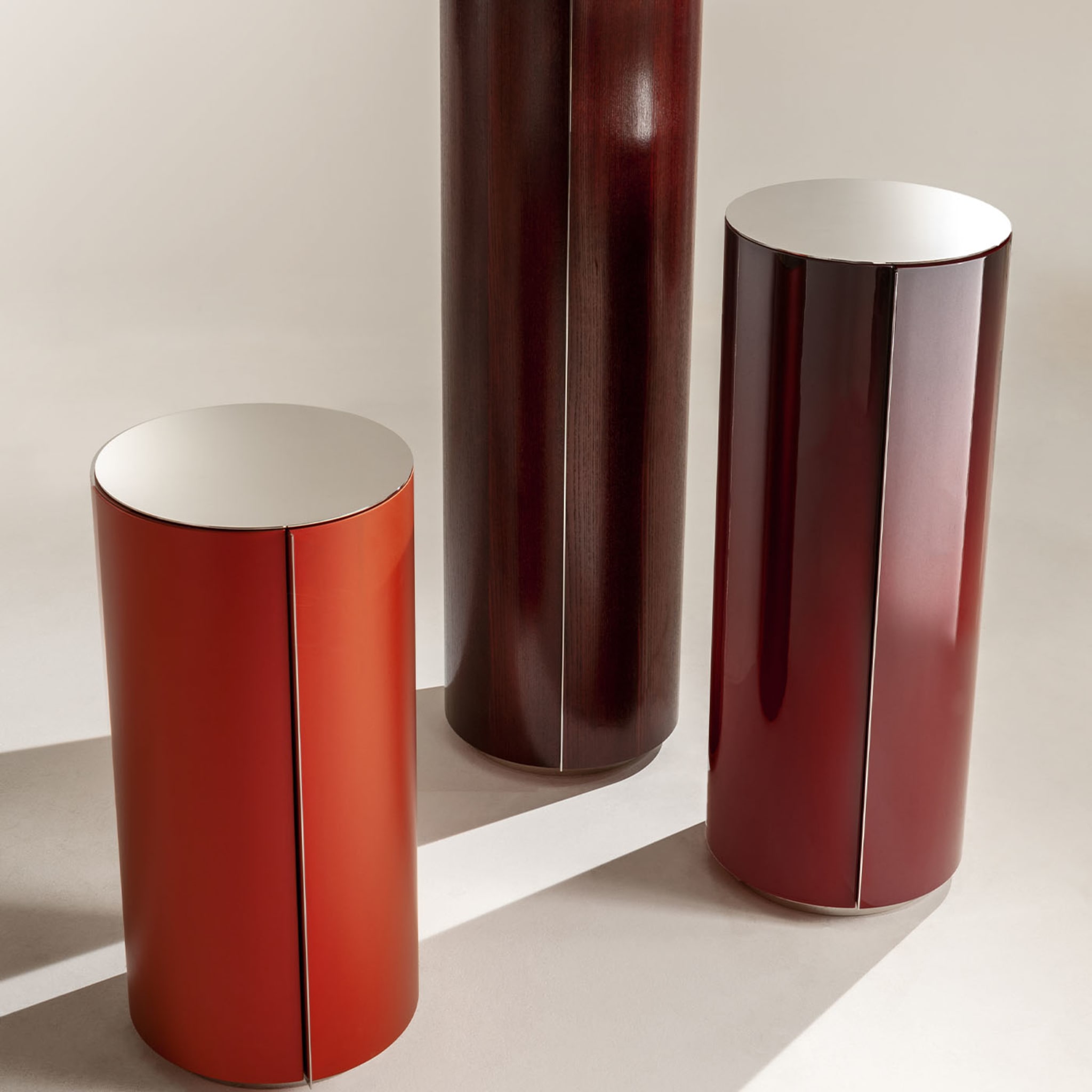 Brushed Red Cylindrical Cabinet - Alternative view 4