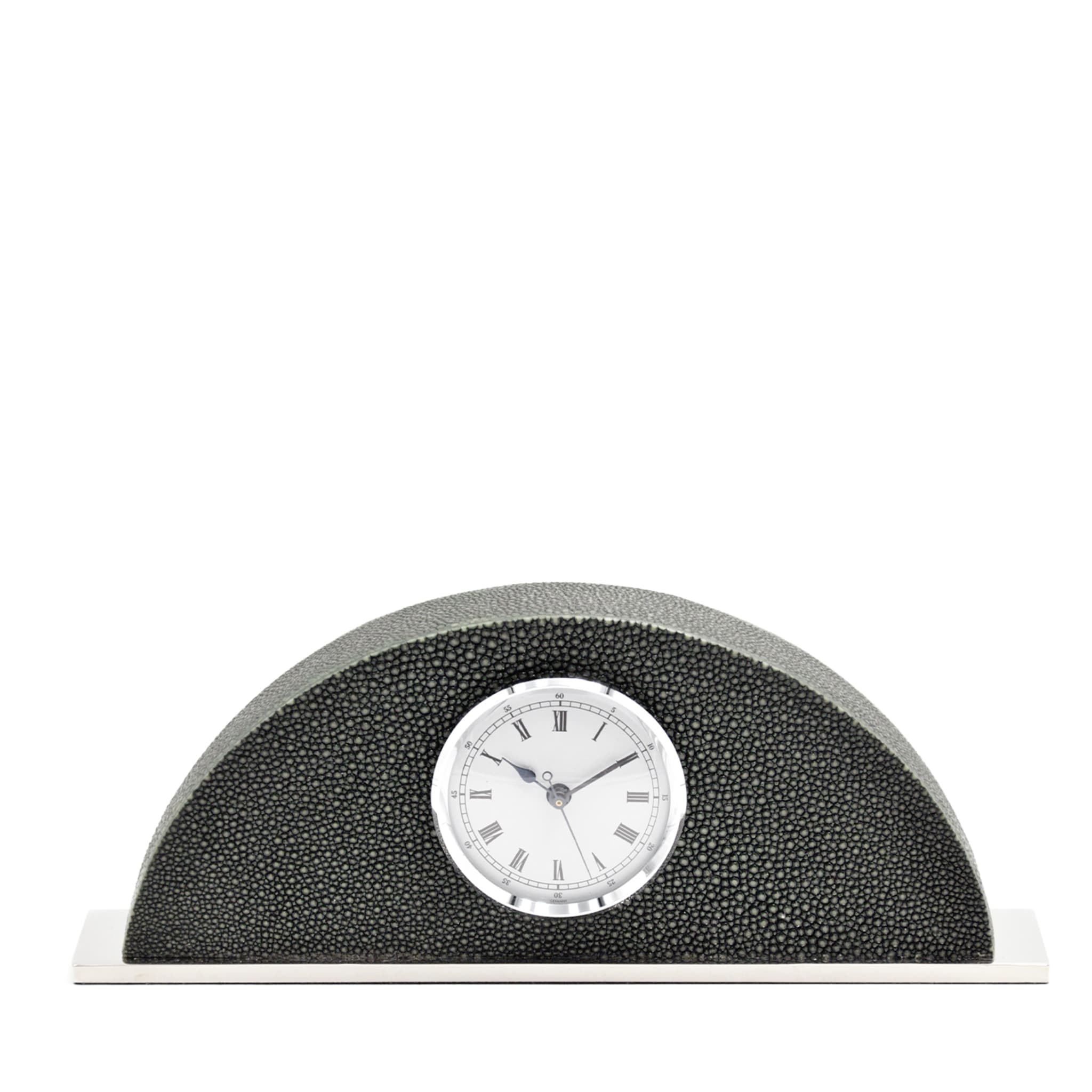 Galucharme Forest-Green Shagreen Table Clock by Nino Basso - Main view