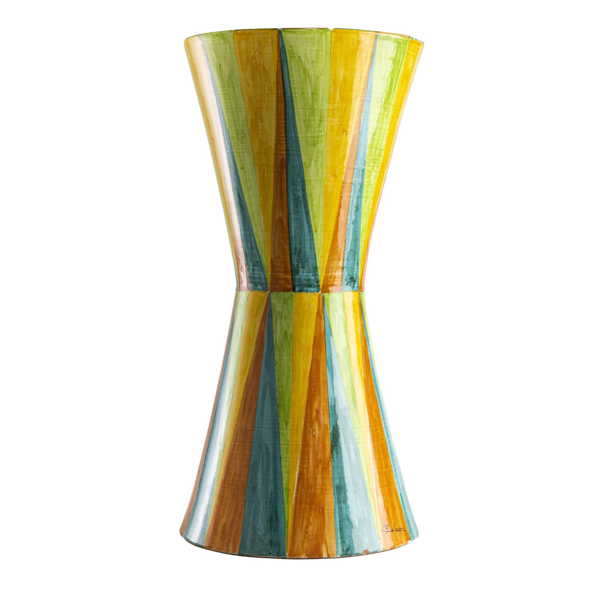 Tavolo con decoro a rombi a rombi multicolore lucido in ceramica - Vista principale