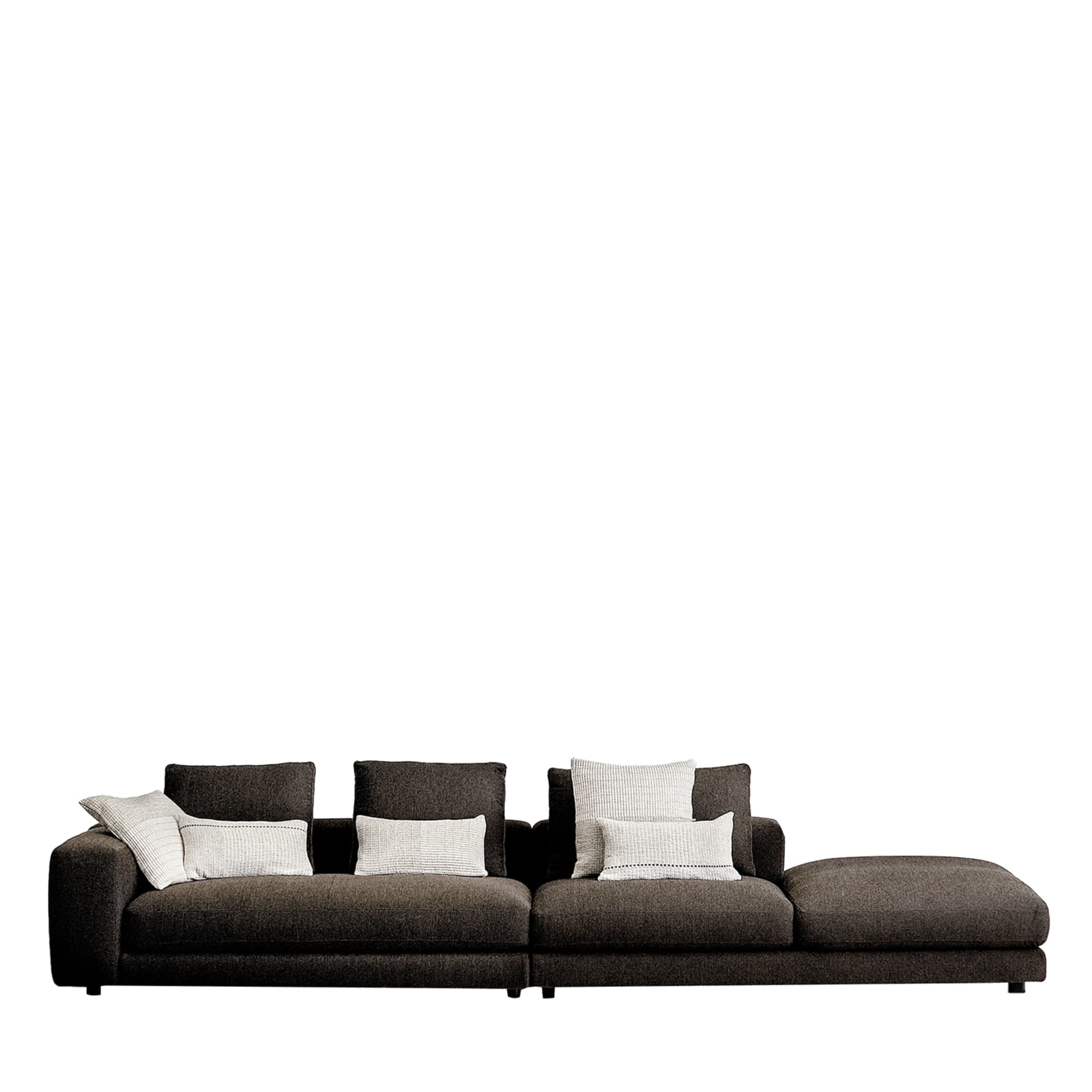 Rio 3-sitzer modulares braunes sofa von Ludovica + Roberto Palomba - Hauptansicht