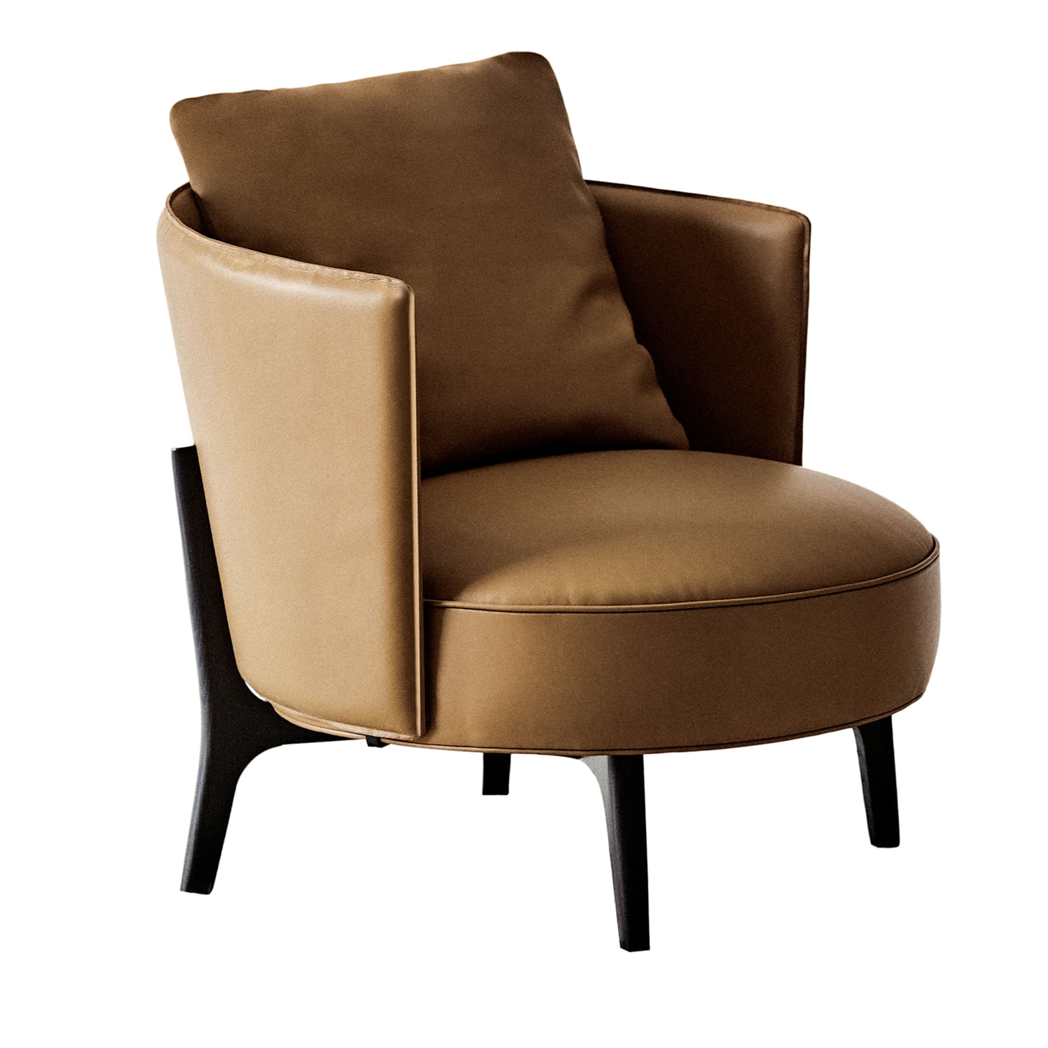 Ares 104 Brown & Black Armchair by Ludovica + Roberto Palomba - Main view