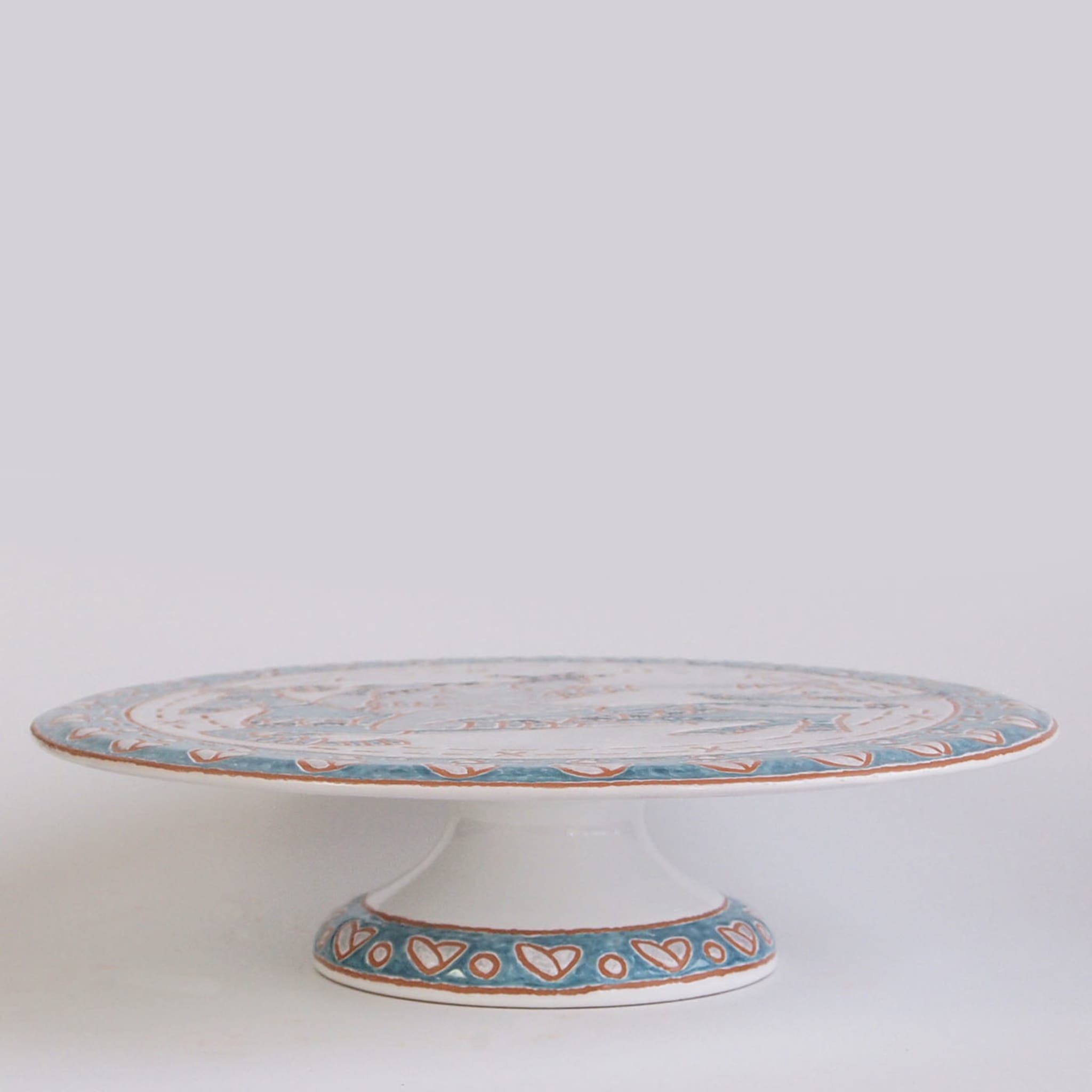 Patterned Blue & White Cake Stand - Alternative view 3