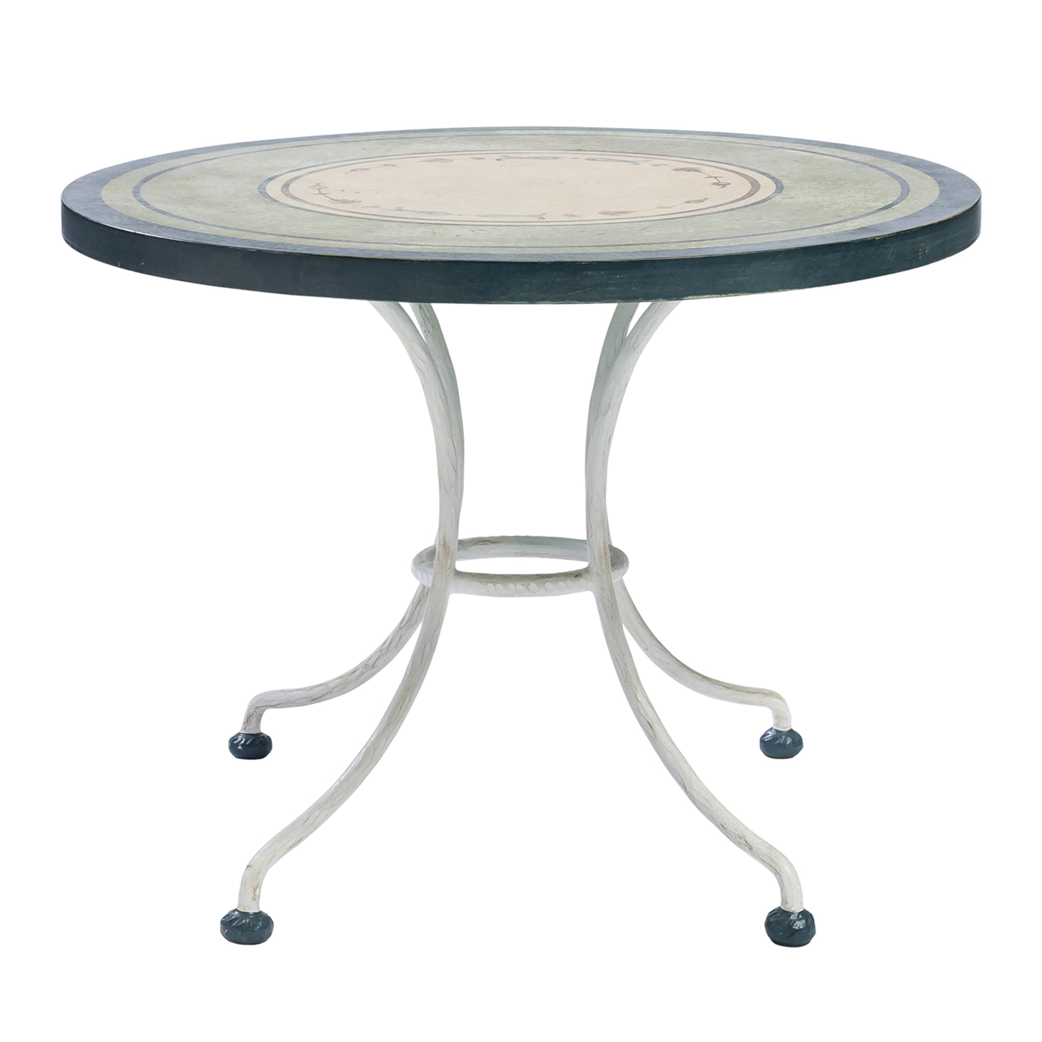 Santo Stefano Green Blue and Ivory Side Table - Main view
