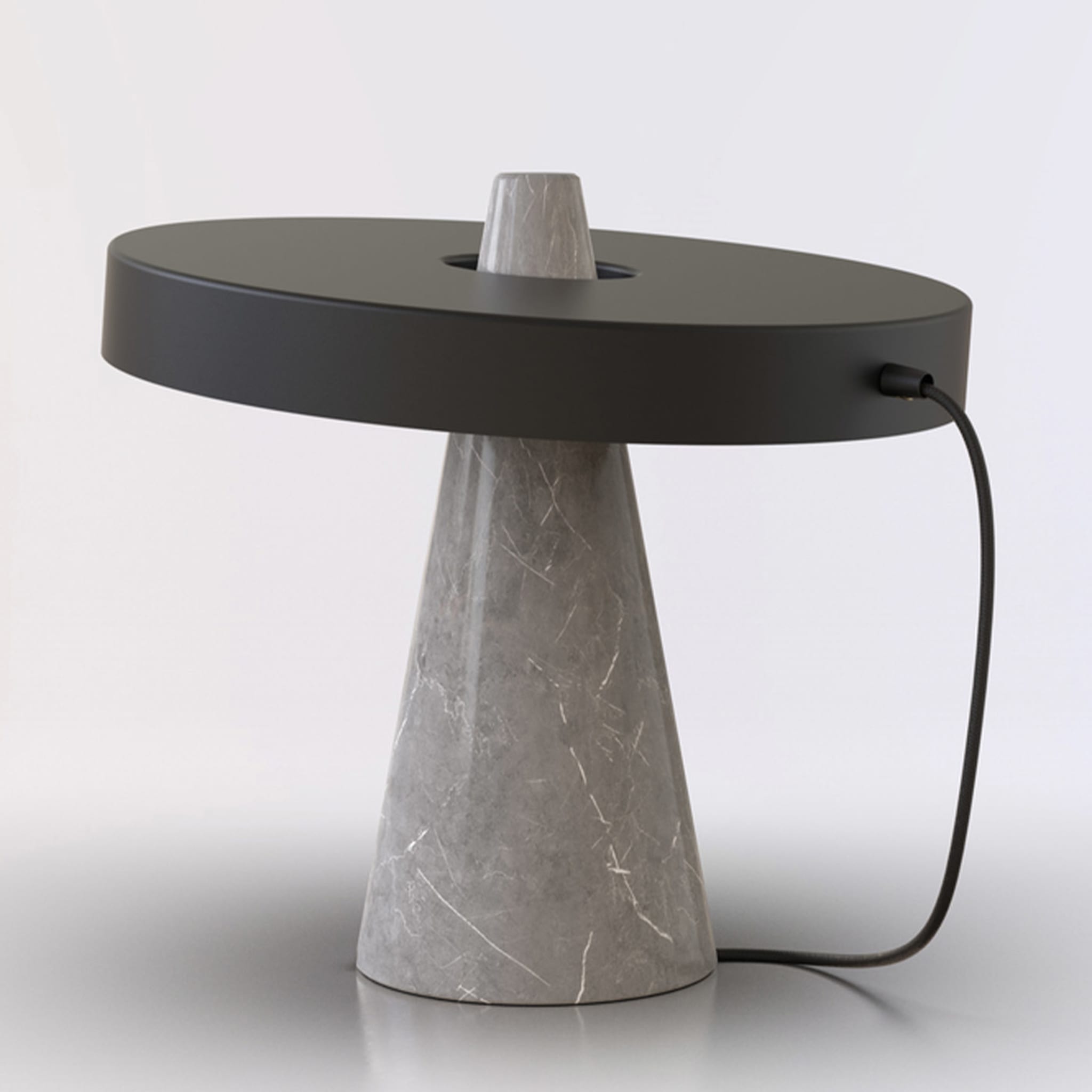 ED039 Grey Stone and Black Table Lamp - Alternative view 1