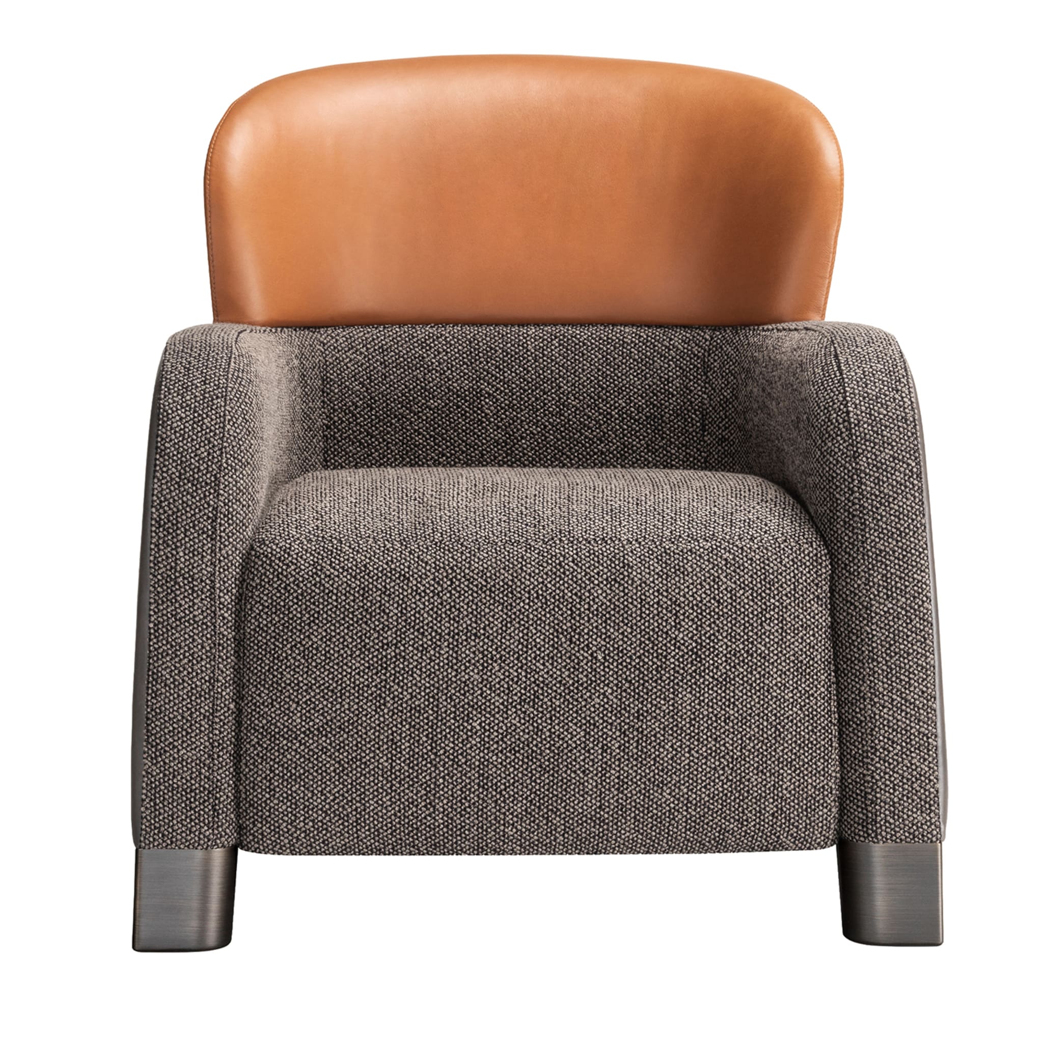 Bucket Brown/Gray Armchair with Low Headrest - Main view