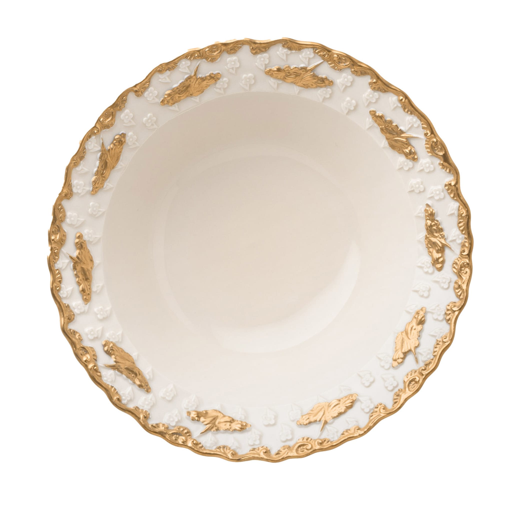 Lucia Set of 2 White & Gold Bowls - Main view