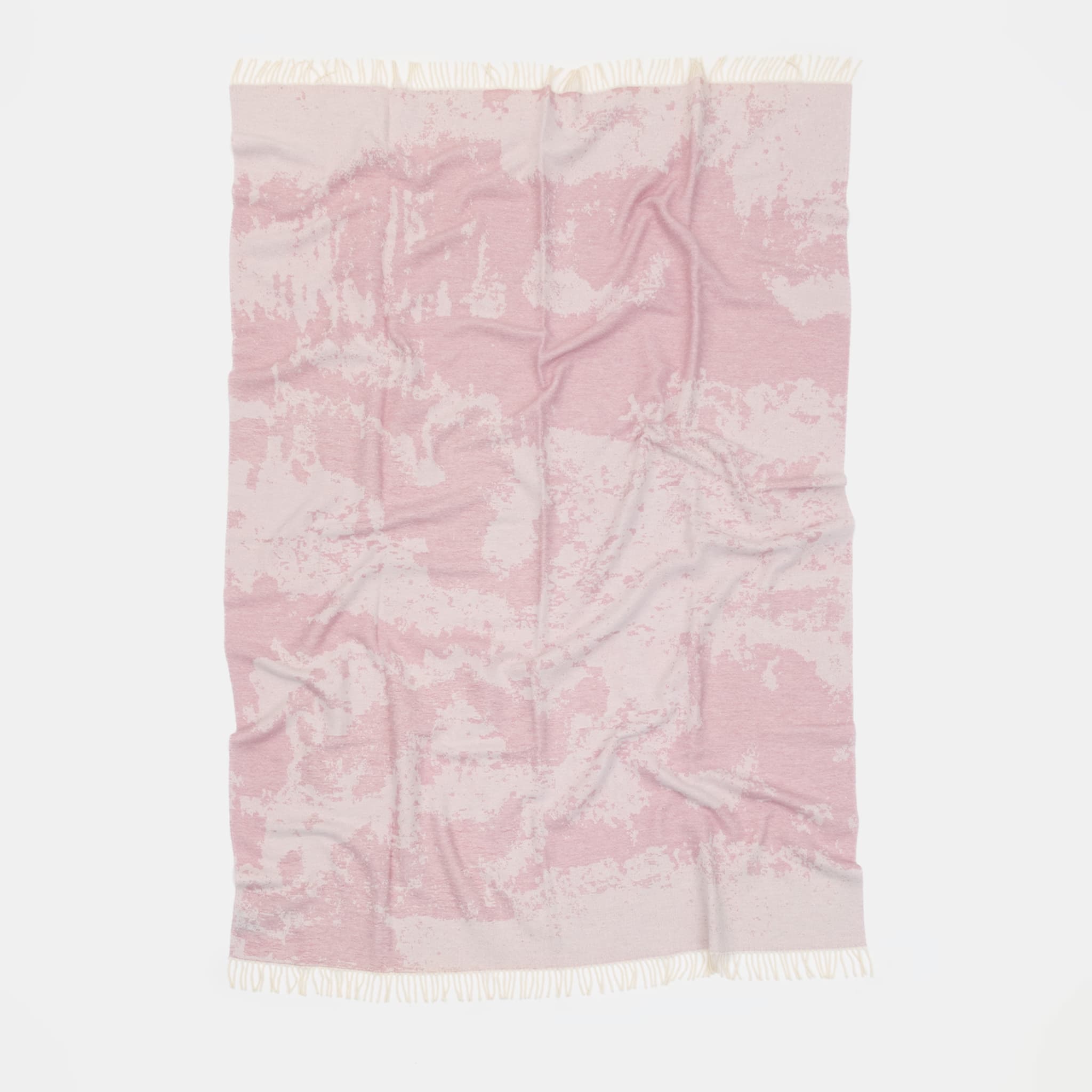 Fringed Plaster-Effect Pink Blanket - Alternative view 1