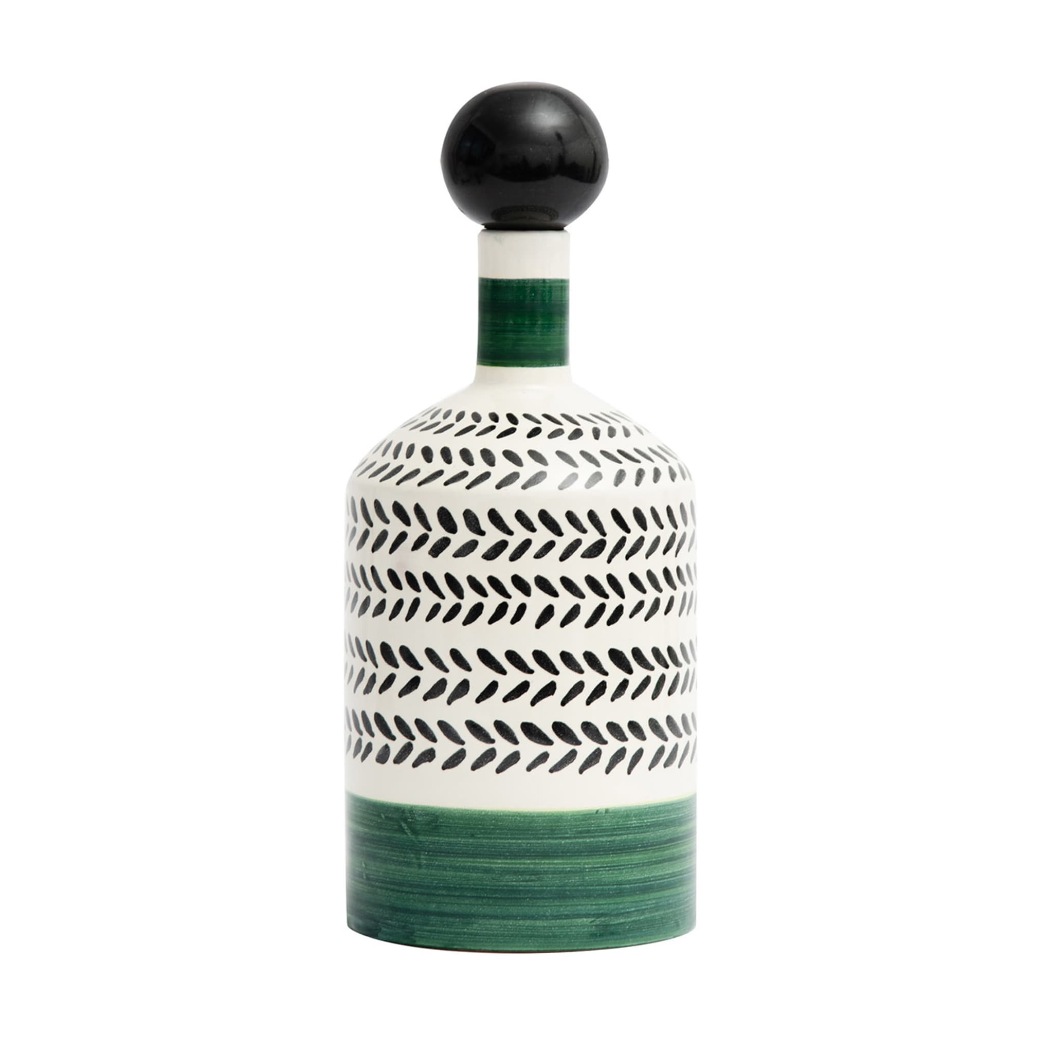 Virgo Decorative Green Bottle with Lid - Main view