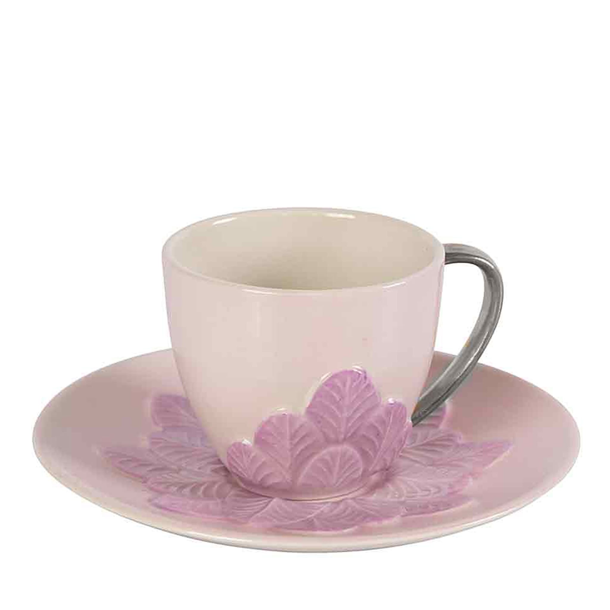 PEACOCK COFFEE CUP - PINK AND SILVER - Main view