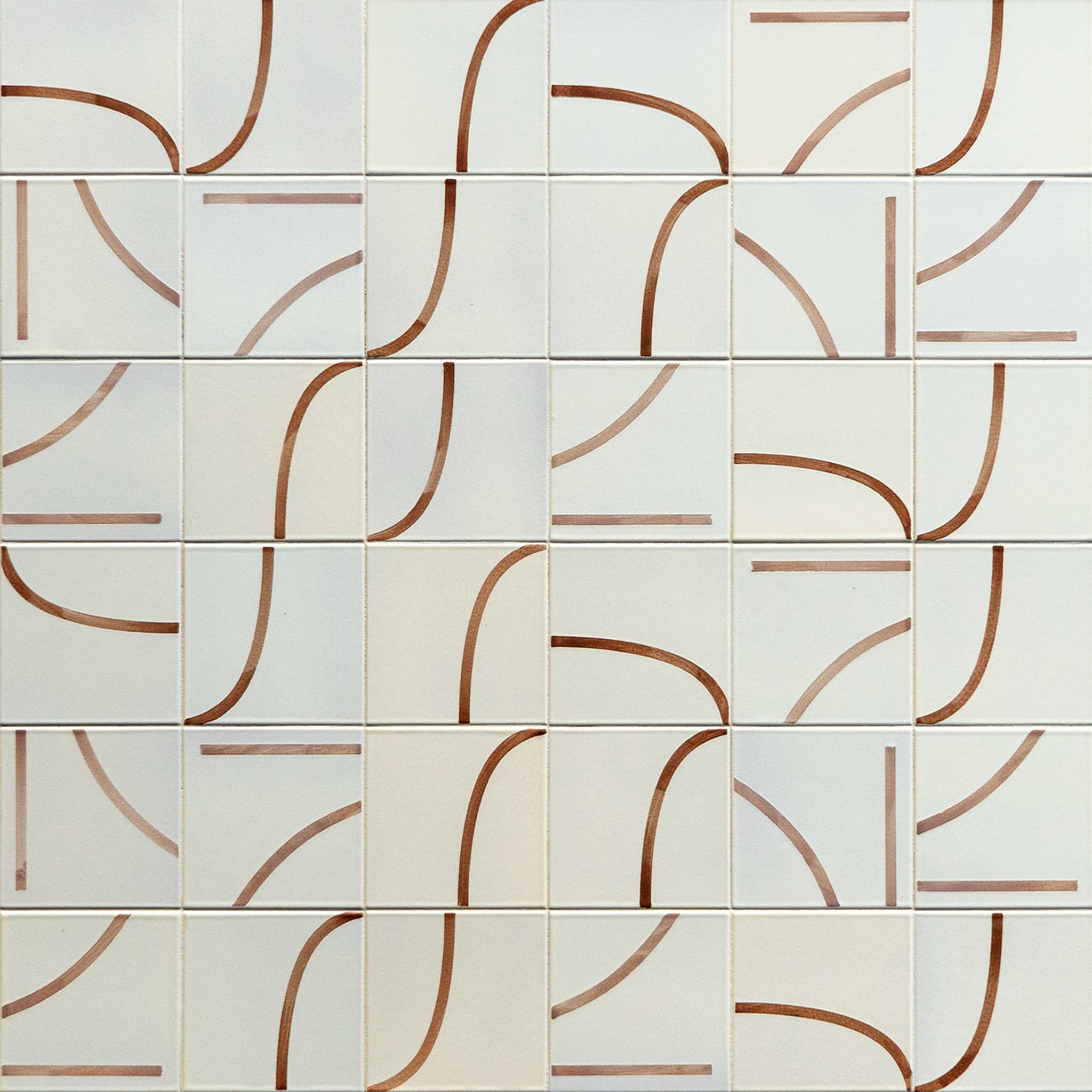 Segni Set of 45 Beige & Brown Tiles by Margherita Rui - Alternative view 1